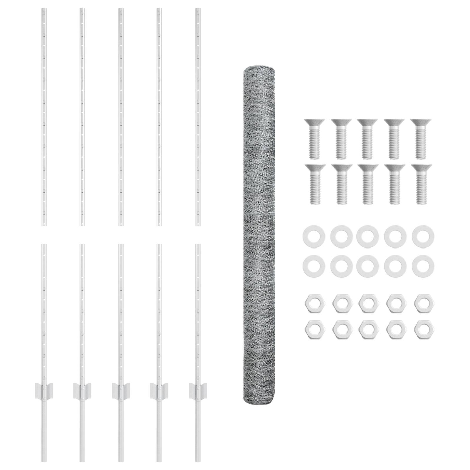vidaXL Zaunpfosten 10 Stück U-Kanal 140 cm verzinkter Stahl