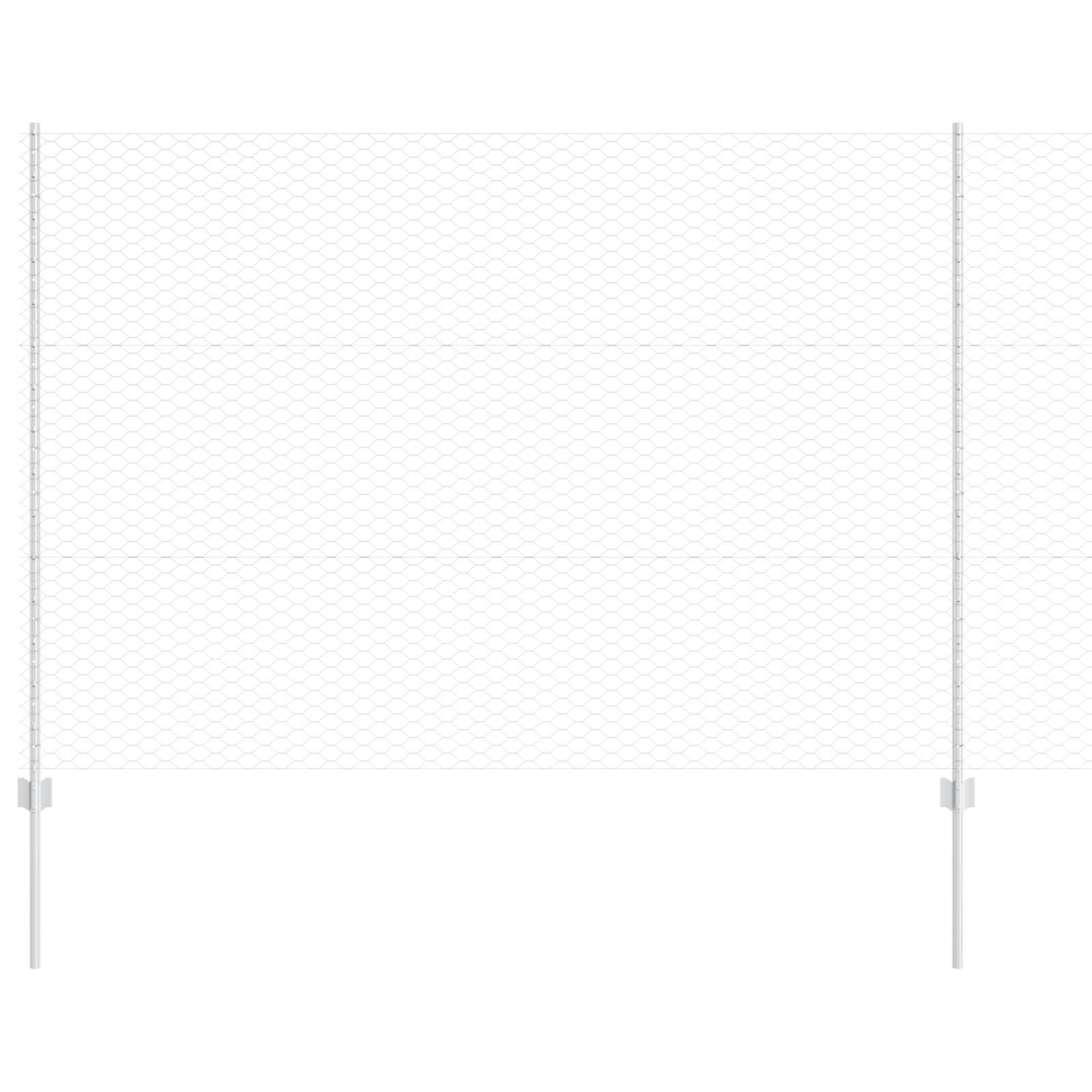 vidaXL Hexagon-Zaun-Set Set aus 2 Verzinkter Stahl 25 x 1,5 m Langlebig