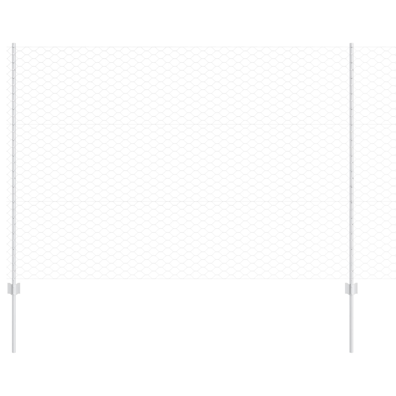 vidaXL Verzinktes Gartenzaun Set Set aus 2 Verzinkter Stahl Robust