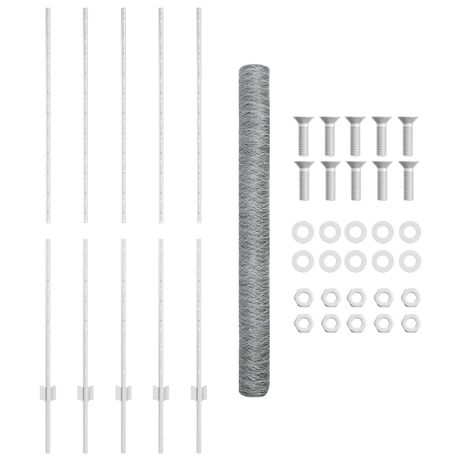 vidaXL Zaunpfosten 10 Stück U-Kanal 160 cm verzinkter Stahl