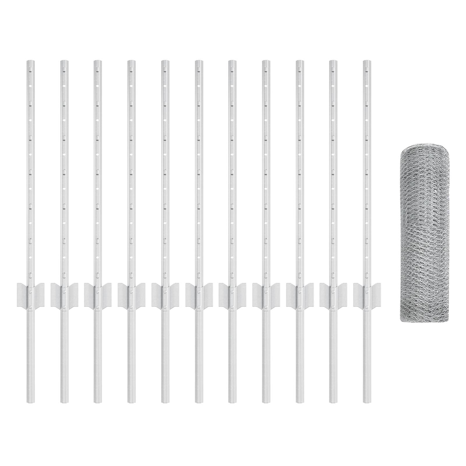 vidaXL Zaunpfosten 11 Stck U-Kanal 60 cm Verzinkter Stahl