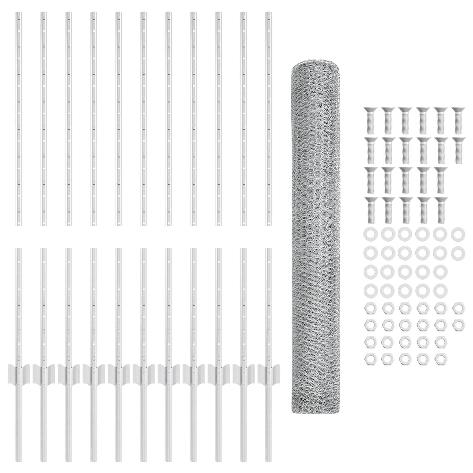 vidaXL Gartenzaun Set Set aus 2 Verzinkter Stahl