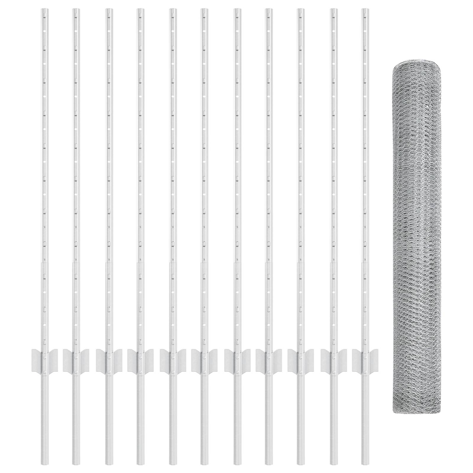 vidaXL Gartenzaun Set Set aus 2 Verzinkter Stahl