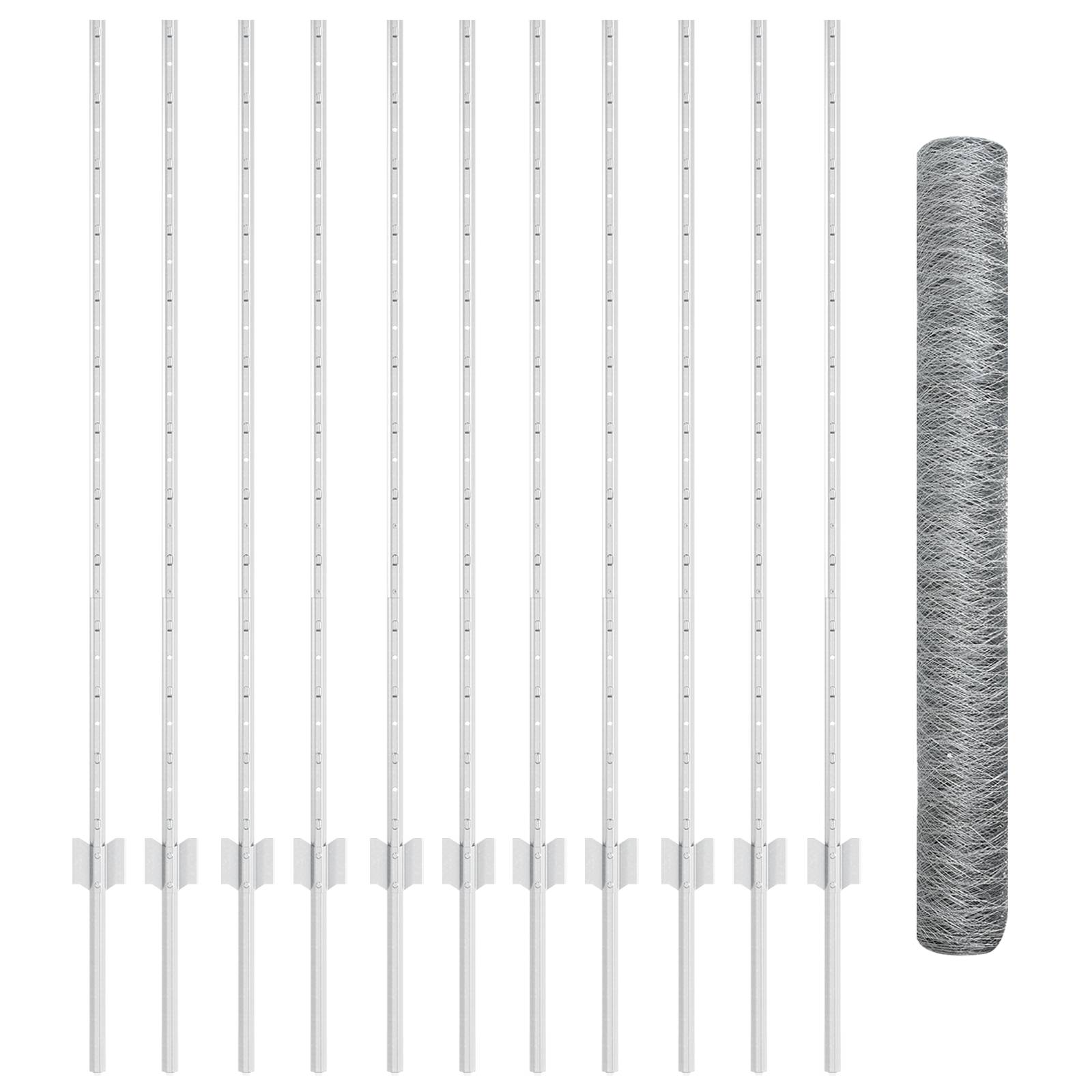 vidaXL Gartenzaun-Set 2er Set Verzinkter Stahl 25 x 1,2 m Langlebig