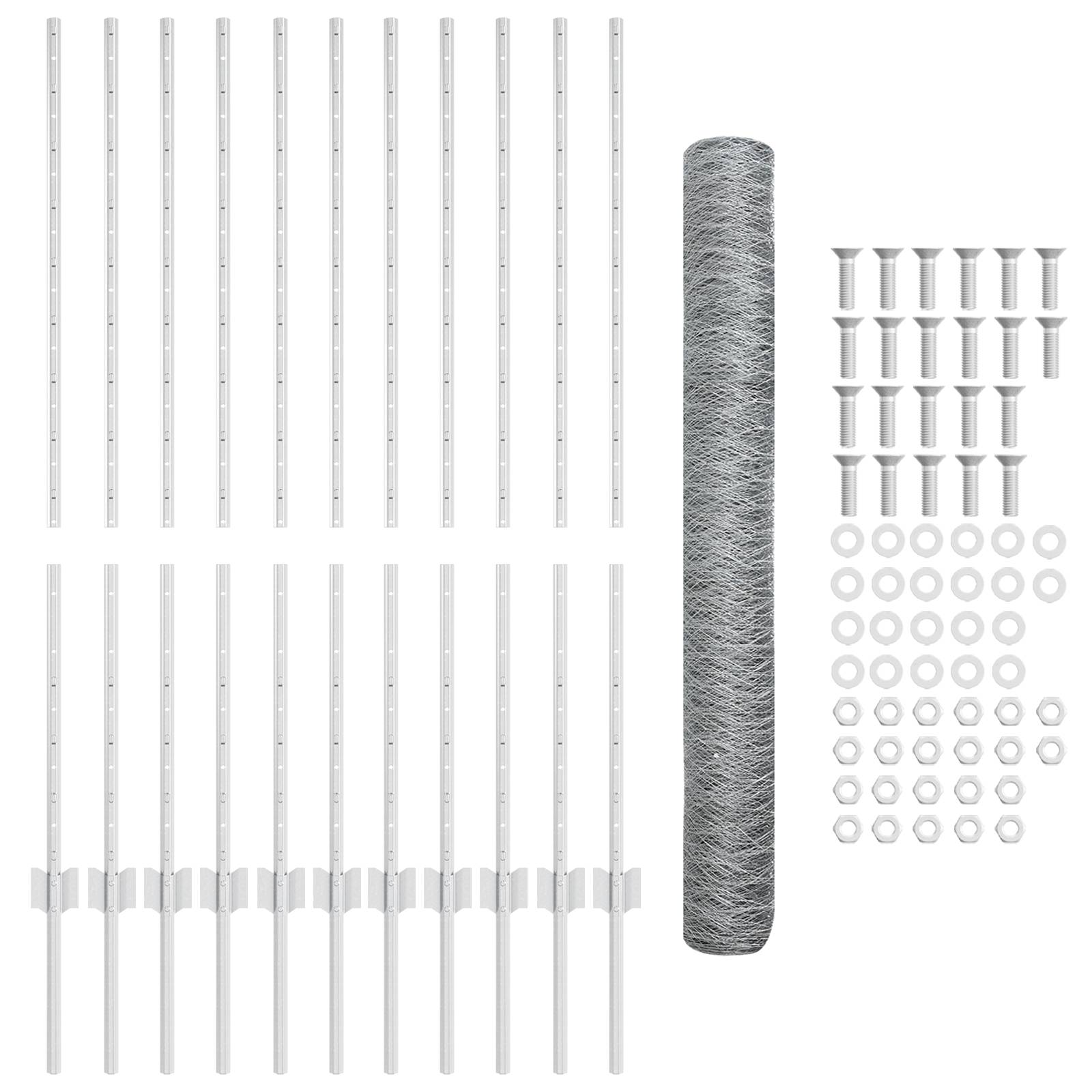 vidaXL Gartenzaun-Set 2er Set Verzinkter Stahl 25 x 1,2 m Langlebig