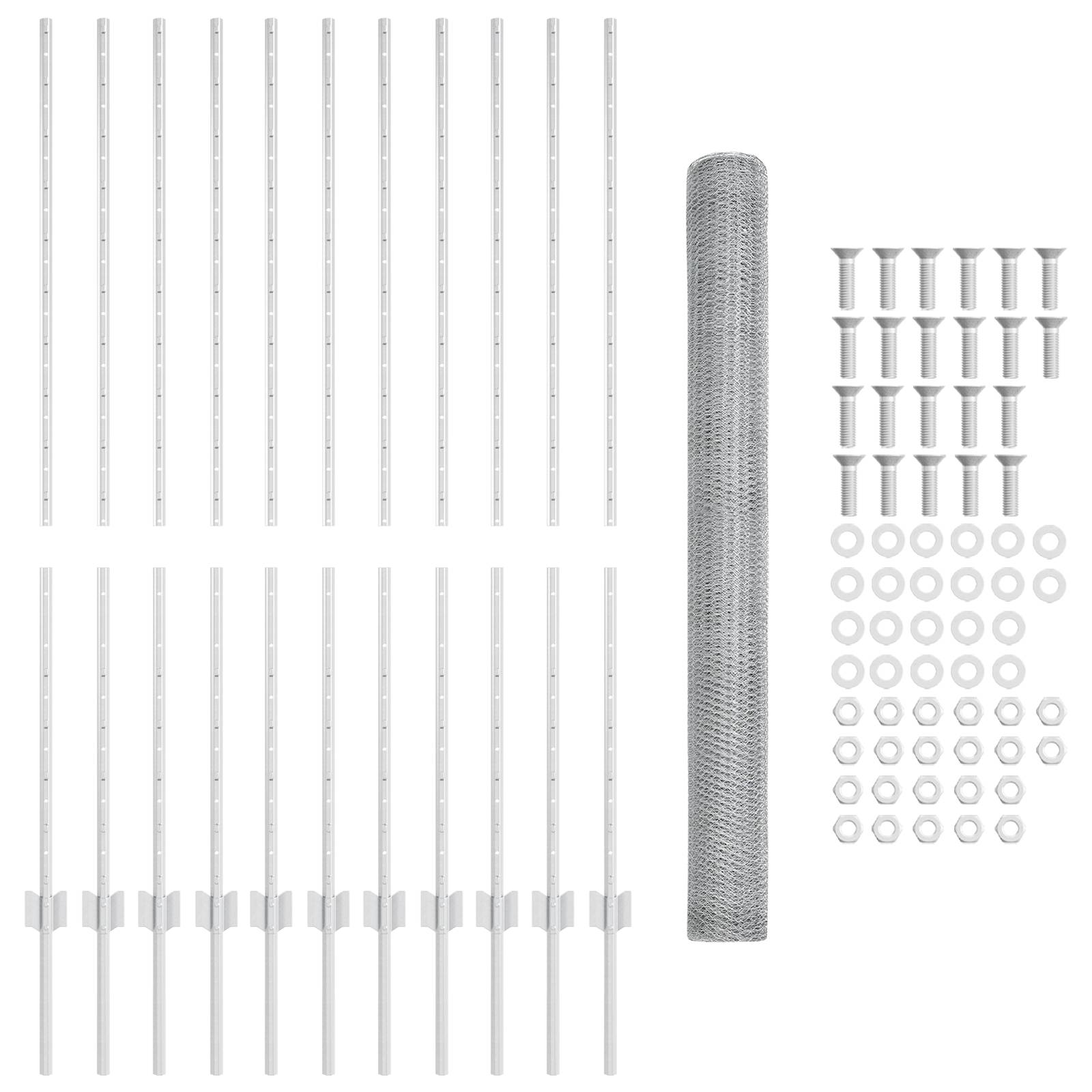 vidaXL Zaunpfosten 22 Stück U-Profil 140 cm Feuerverzinkter Stahl