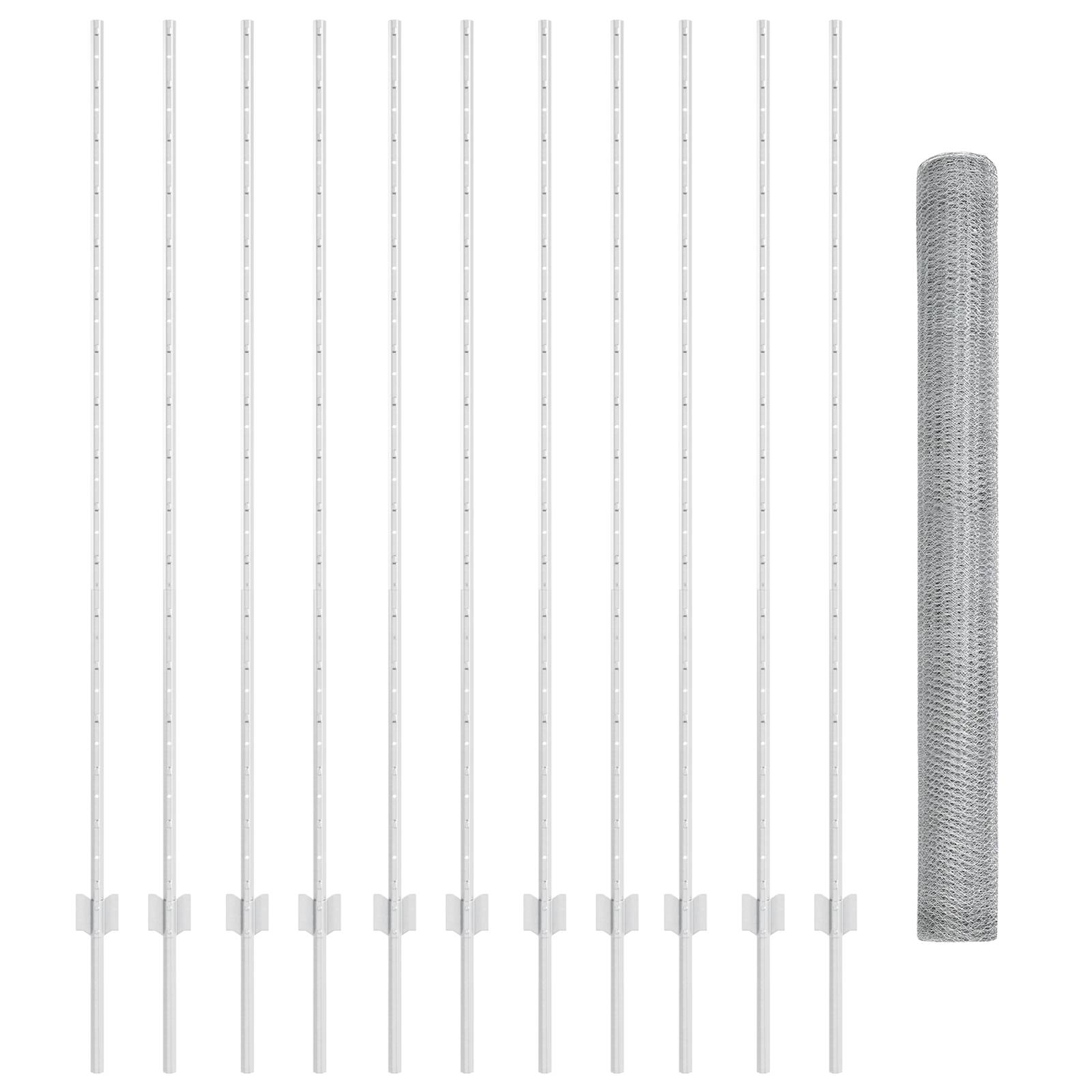 vidaXL Gartenzaunset Set aus 2 Verzinkter Stahl Mittel Langlebig