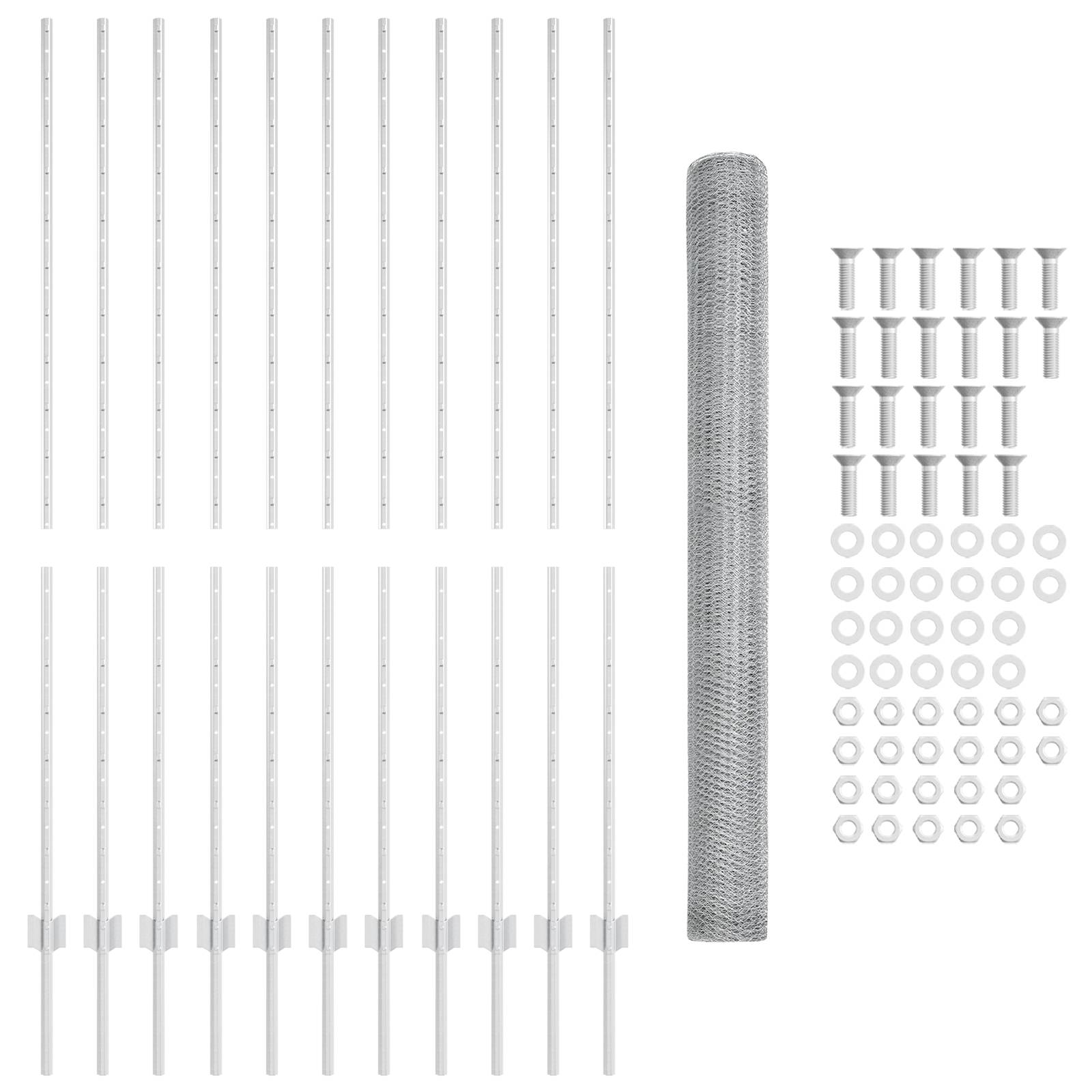 vidaXL Gartenzaunset Set aus 2 Verzinkter Stahl Mittel Langlebig