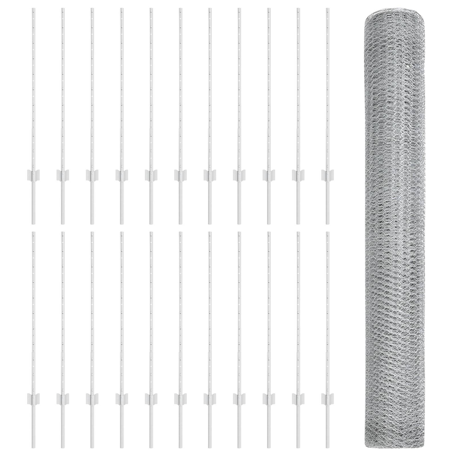 vidaXL Zaunpfeiler 10 Stück U-Kanal 120 cm Feuerverzinkter Stahl