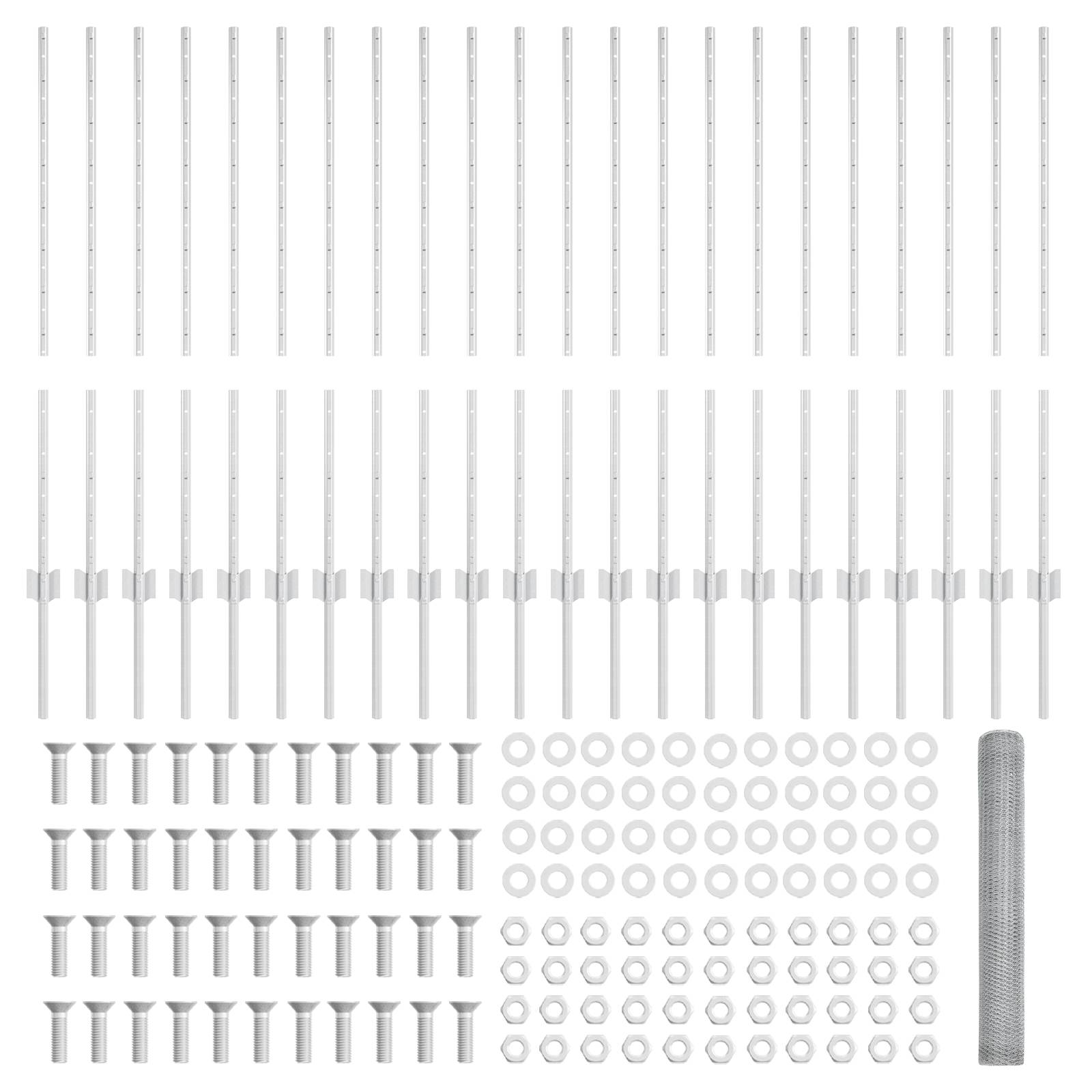 vidaXL Zaunpfosten 22 Stück U-Kanal 100 cm verzinkter Stahl