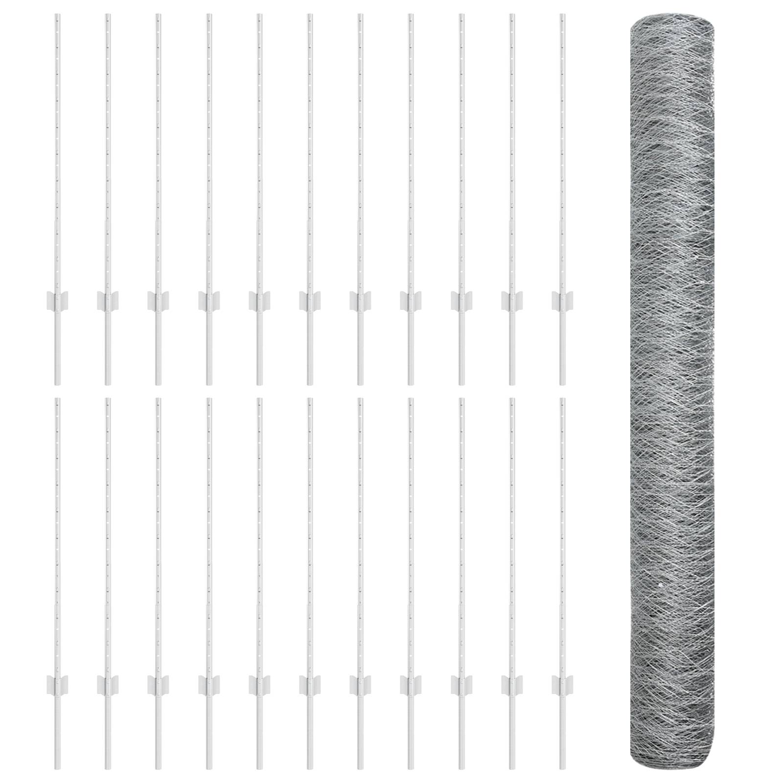 vidaXL Zaunpfosten 22 Stück U-Kanal 120 cm Verzinkter Stahl