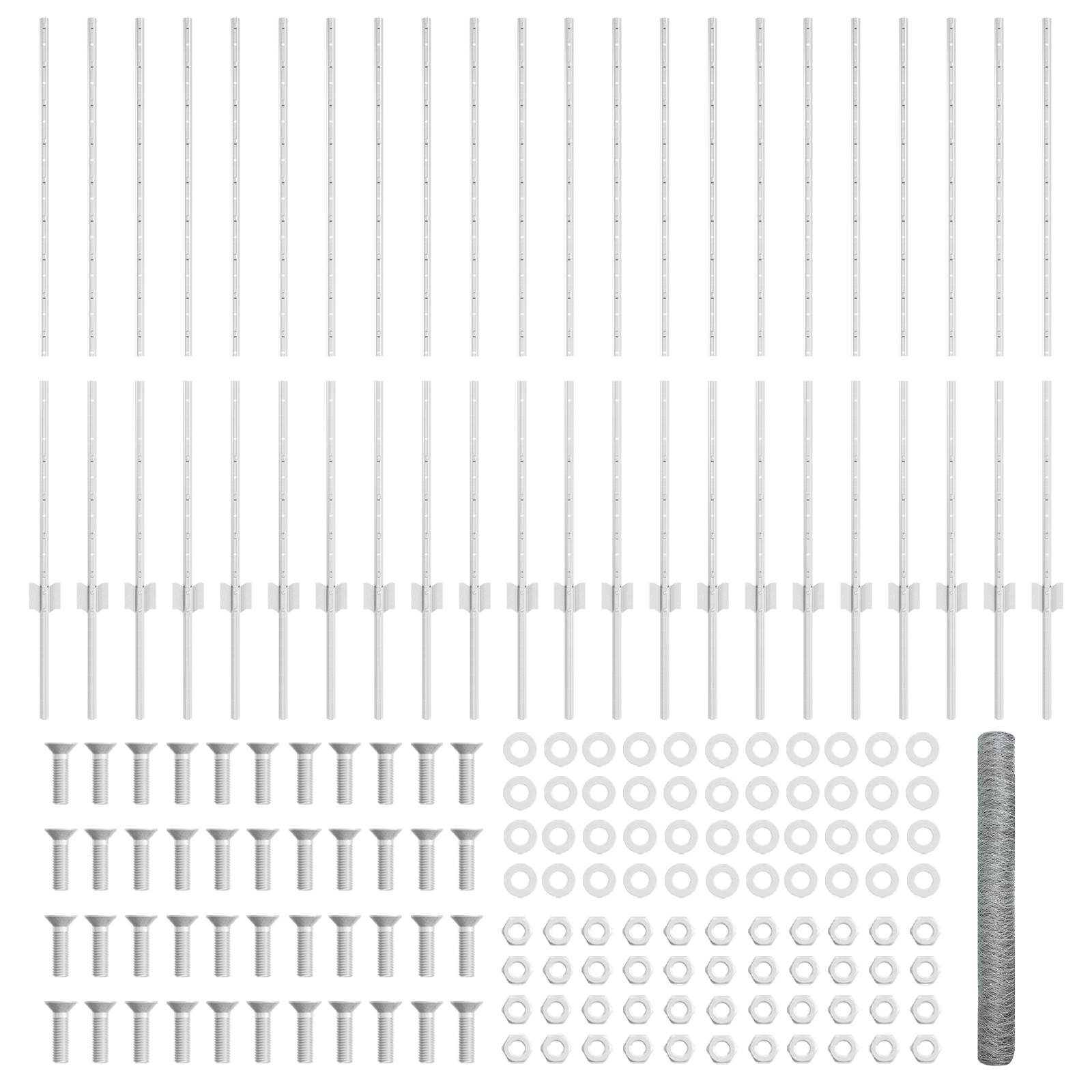 vidaXL Zaunpfosten 22 Stück U-Profil 120 cm Feuerverzinkter Stahl