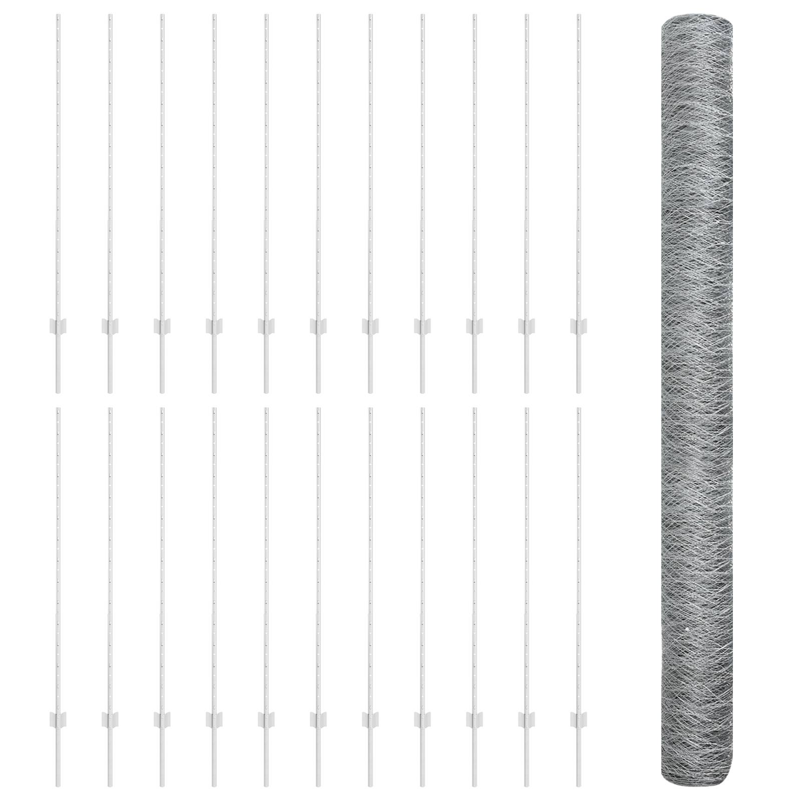 vidaXL Zaunpfosten 22 Stück U-Kanal 140 cm verzinkter Stahl