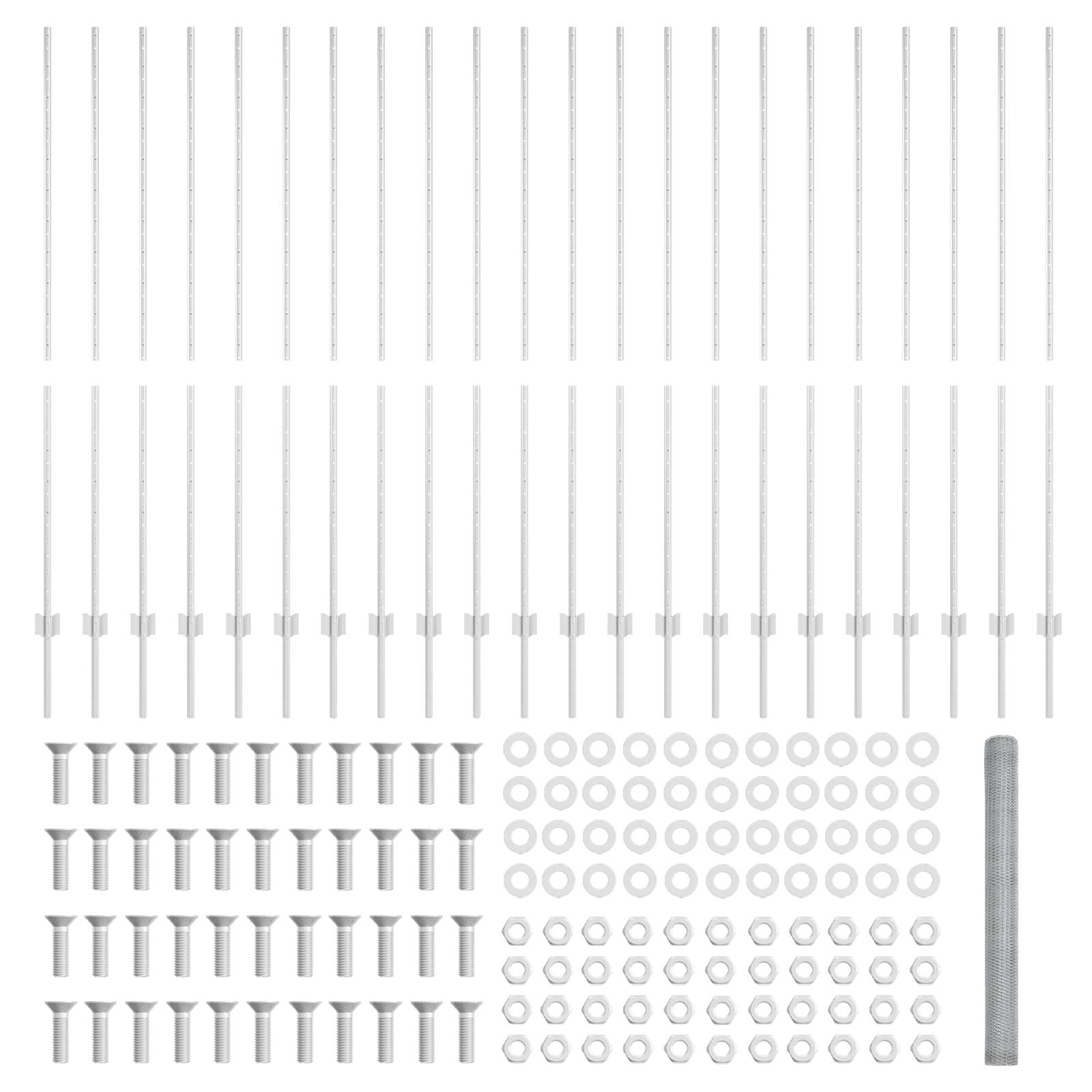 vidaXL Zaunpfosten 22 Stück U-Kanal 150 cm verzinkter Stahl