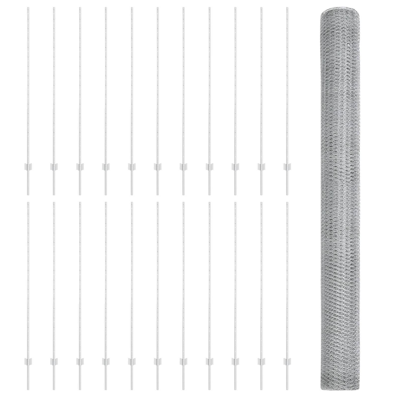 vidaXL Zaunpfosten 22 Stück U-Channel 150 cm Verzinkter Stahl