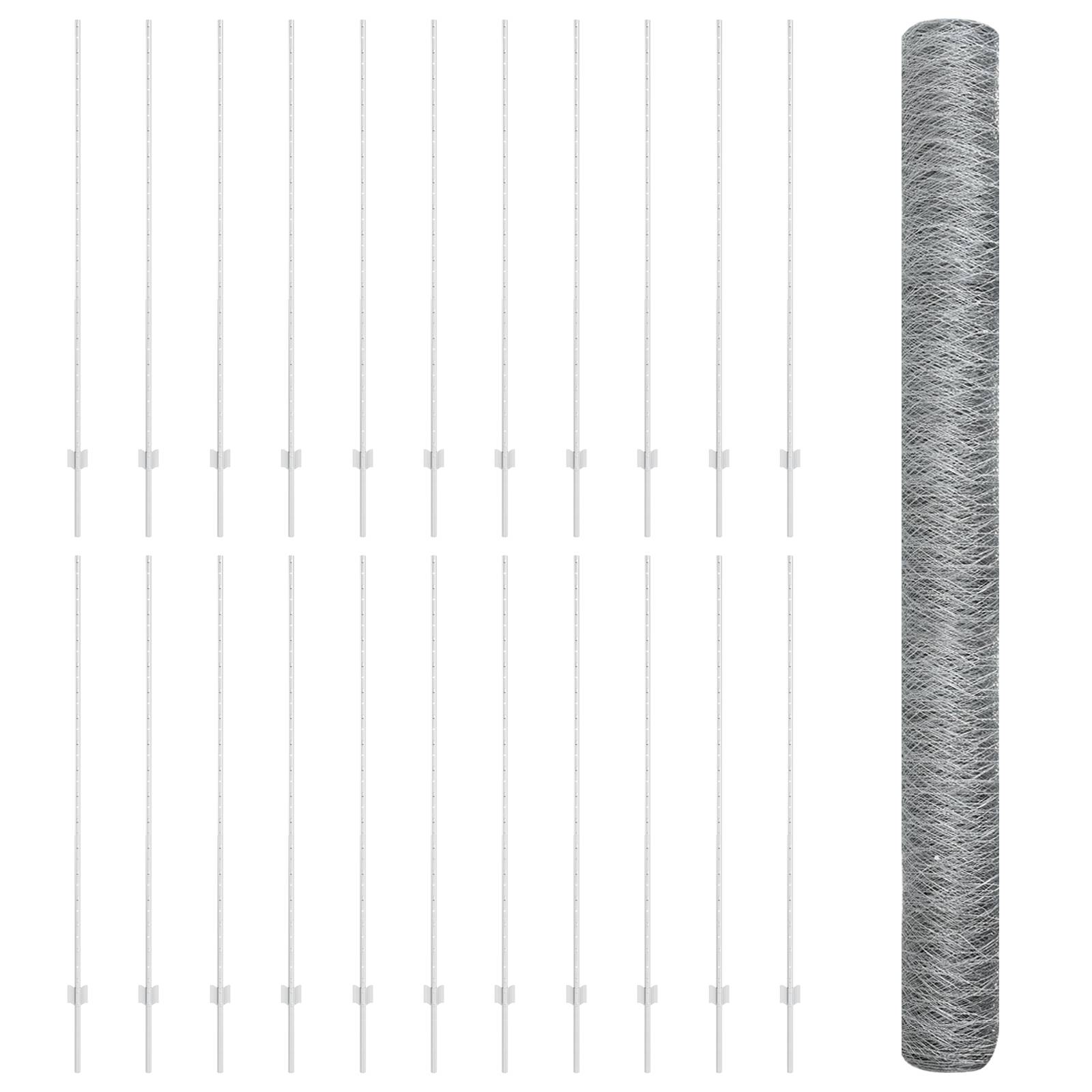 vidaXL Zaunpfosten 22 Stück U-Profil 160 cm verzinkter Stahl