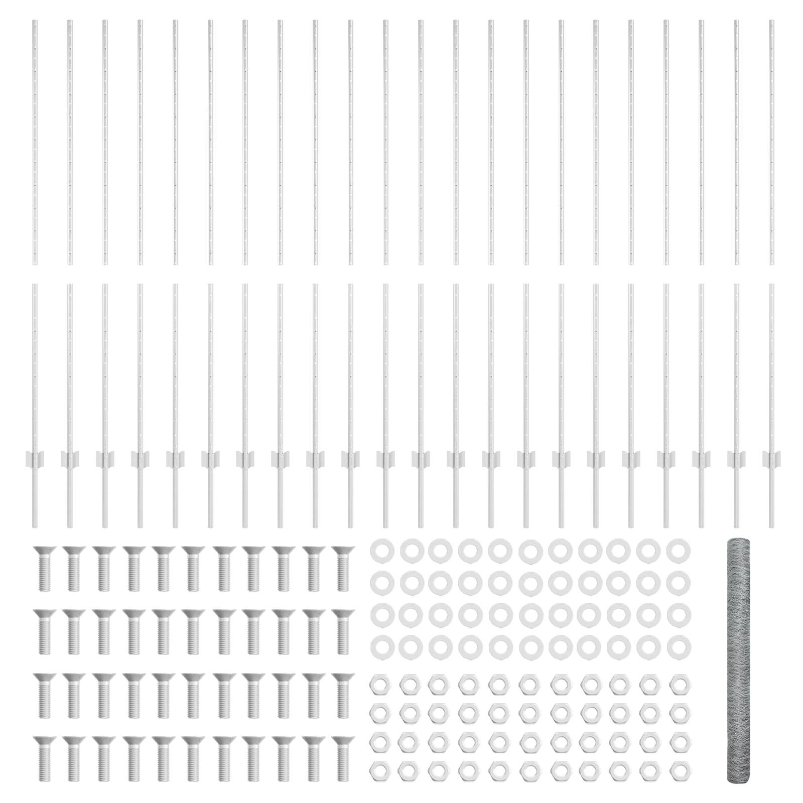 vidaXL Zaunpfosten 22 Stück U-Kanal 160 cm verzinkter Stahl