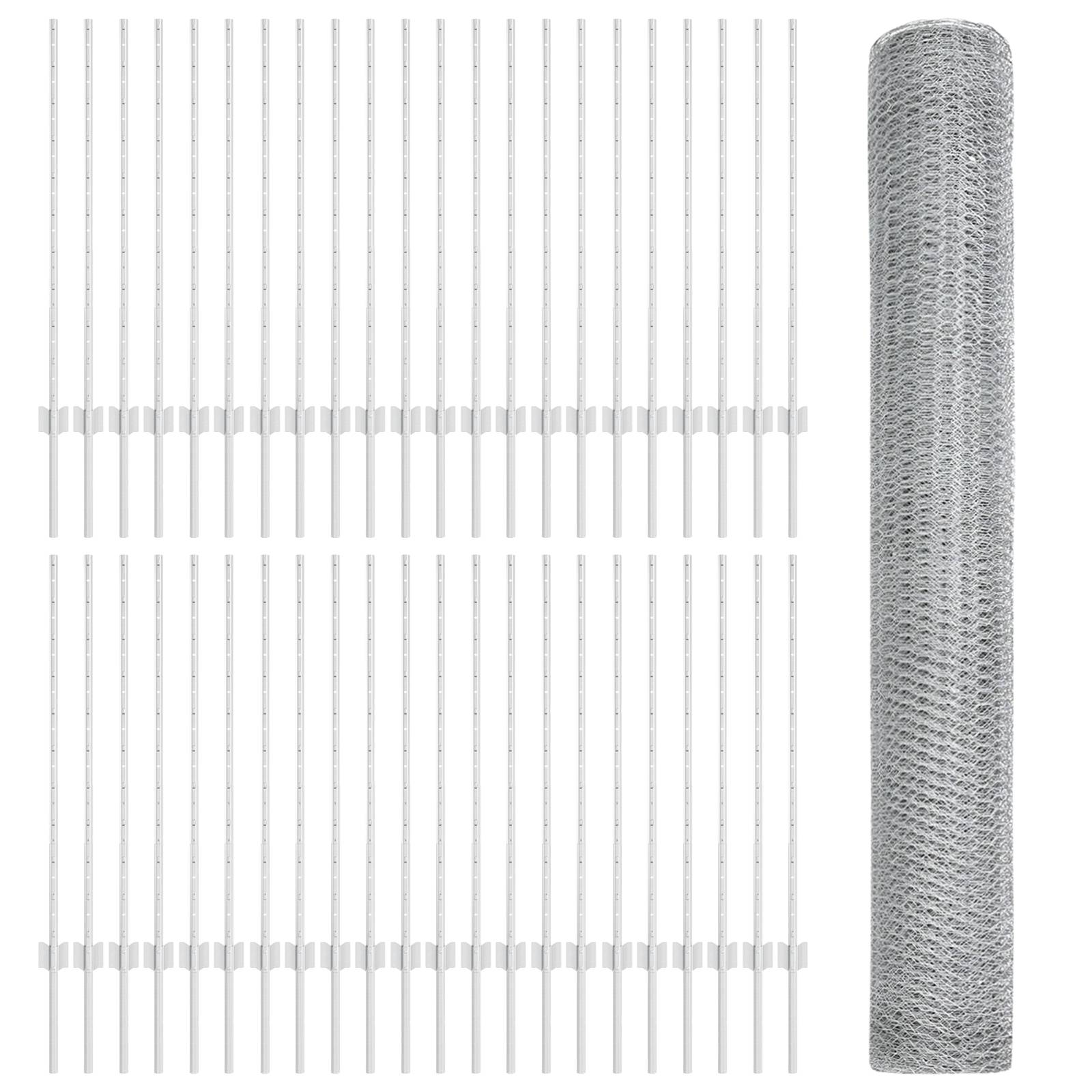 vidaXL Zaunpfosten 22 Stück U-Kanal 100 cm verzinkter Stahl