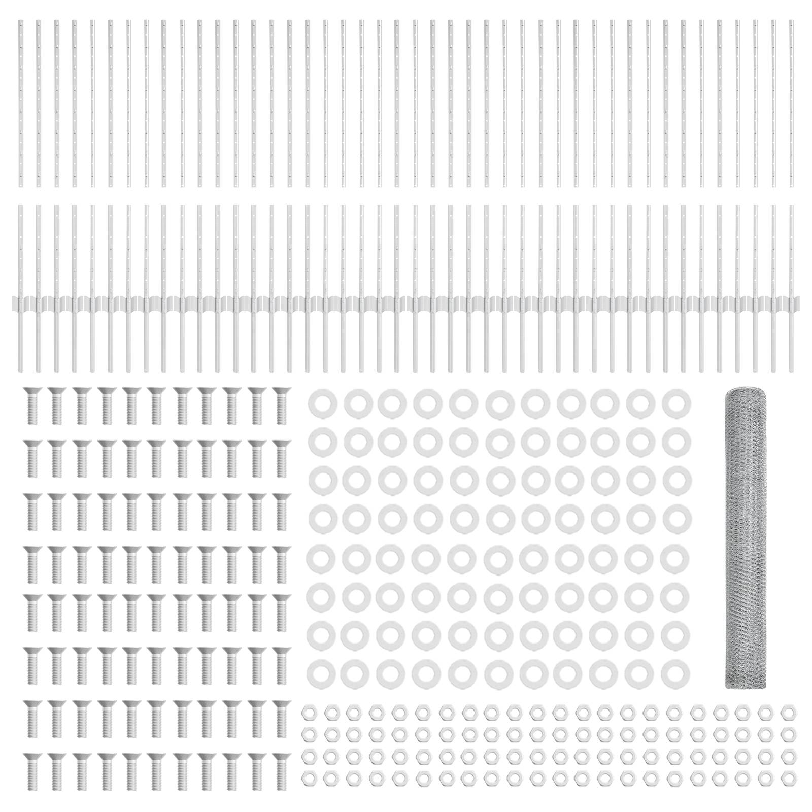 vidaXL Zaunpfosten 22 Stück U-Kanal 100 cm verzinkter Stahl
