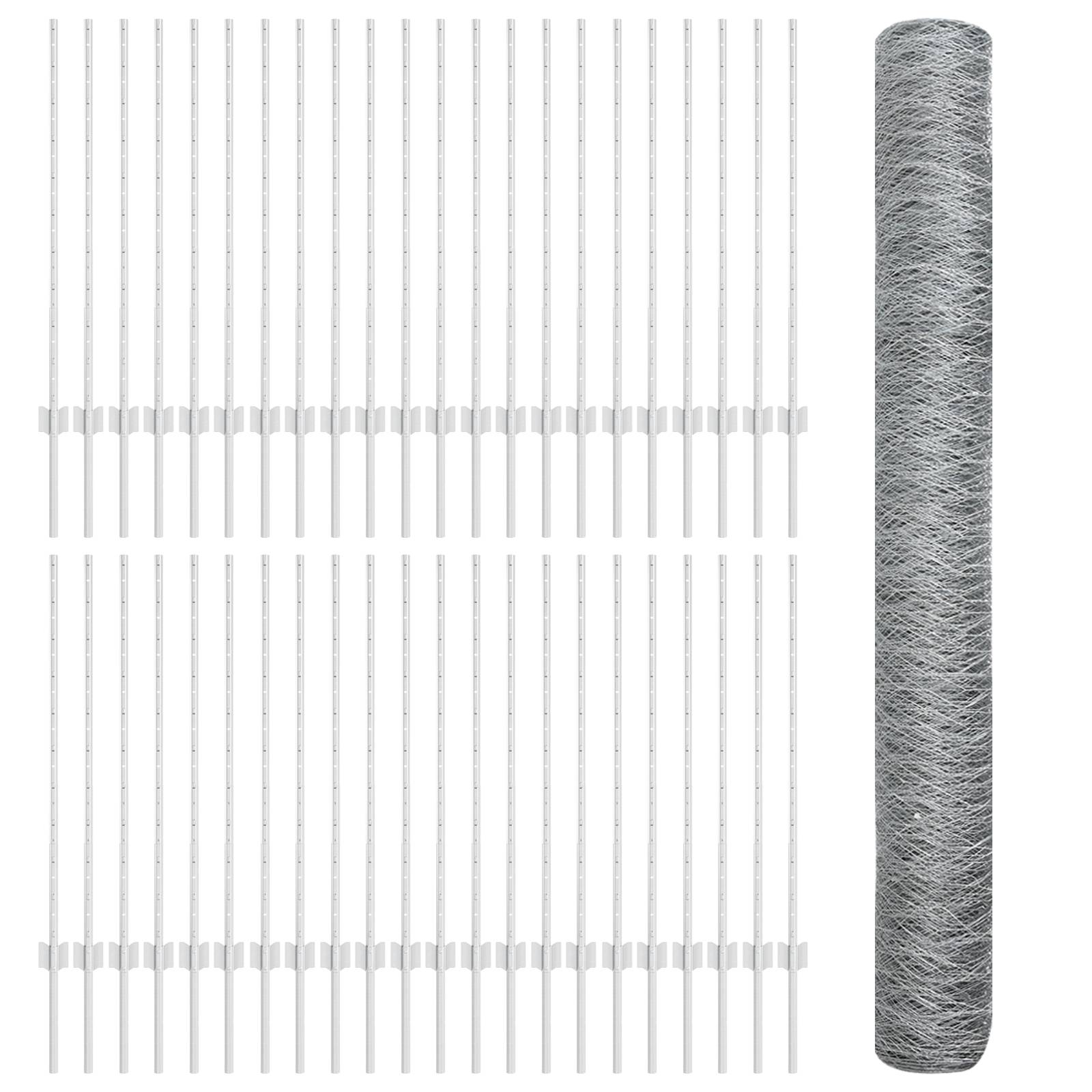 vidaXL Zaunpfosten 22 Stück U-Profil 100 cm Verzinkter Stahl