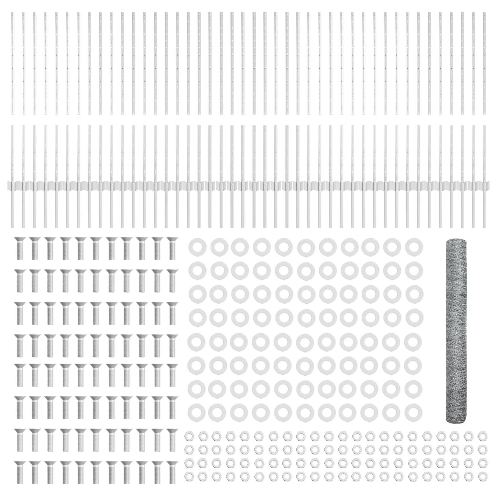 vidaXL Zaunpfosten 22 Stück U-Kanal 100 cm verzinkter Stahl