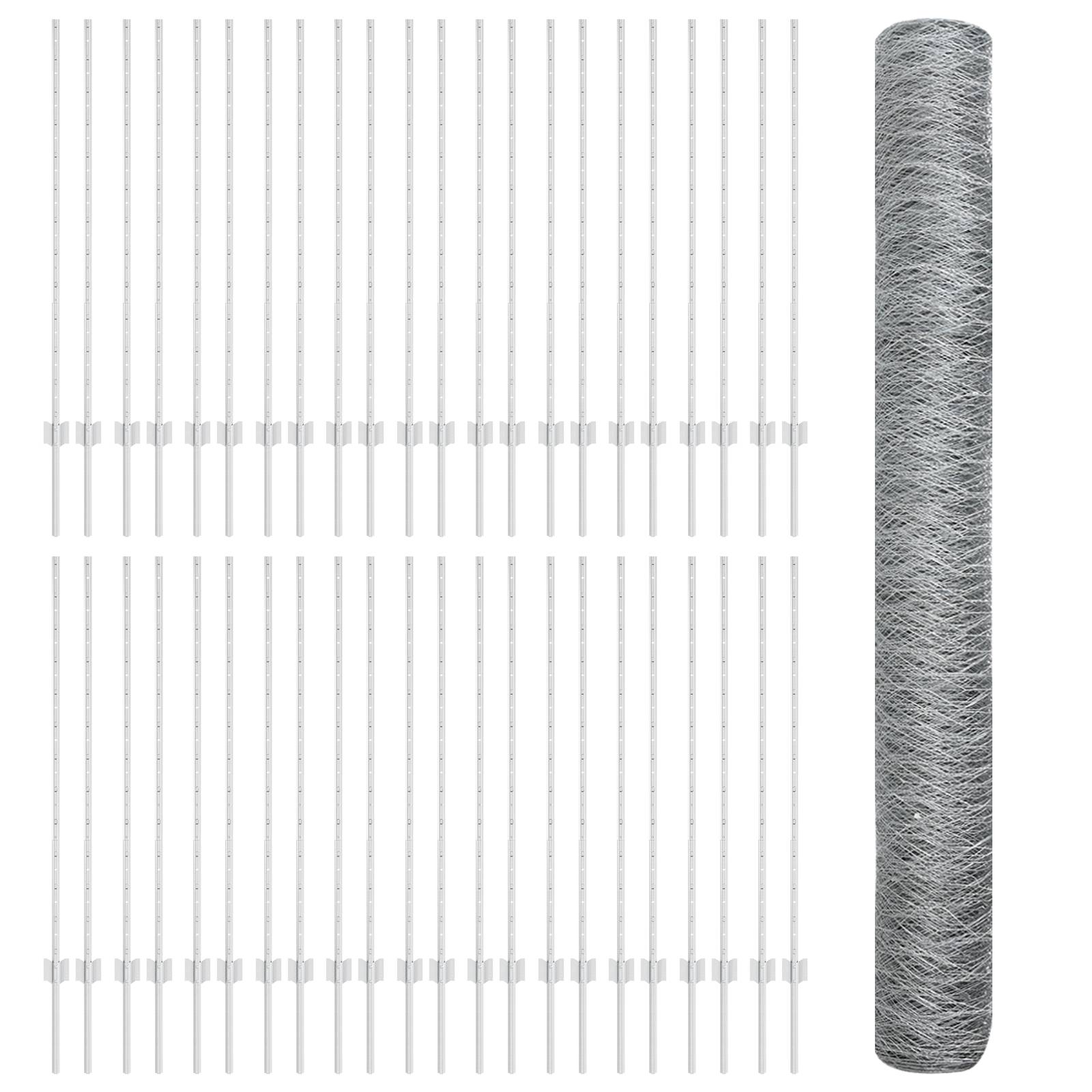 vidaXL Zaunpfosten 22 Stück U-Kanal 120 cm verzinkter Stahl