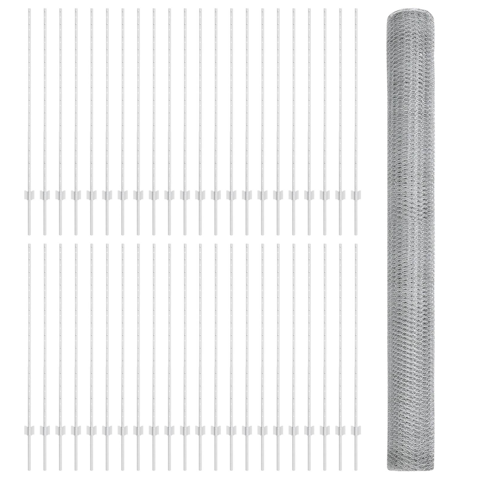 vidaXL Zaunpfosten 22 Stück U-Kanal 140 cm Verzinkter Stahl