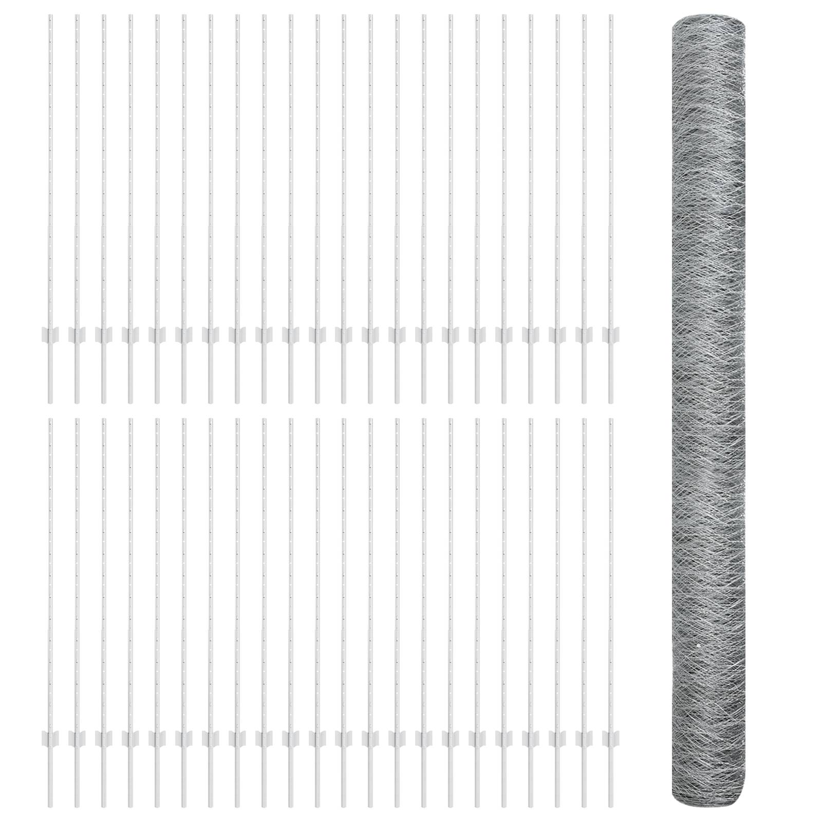 vidaXL Zaunpfosten 22 Stück U-Kanal 140 cm verzinkter Stahl