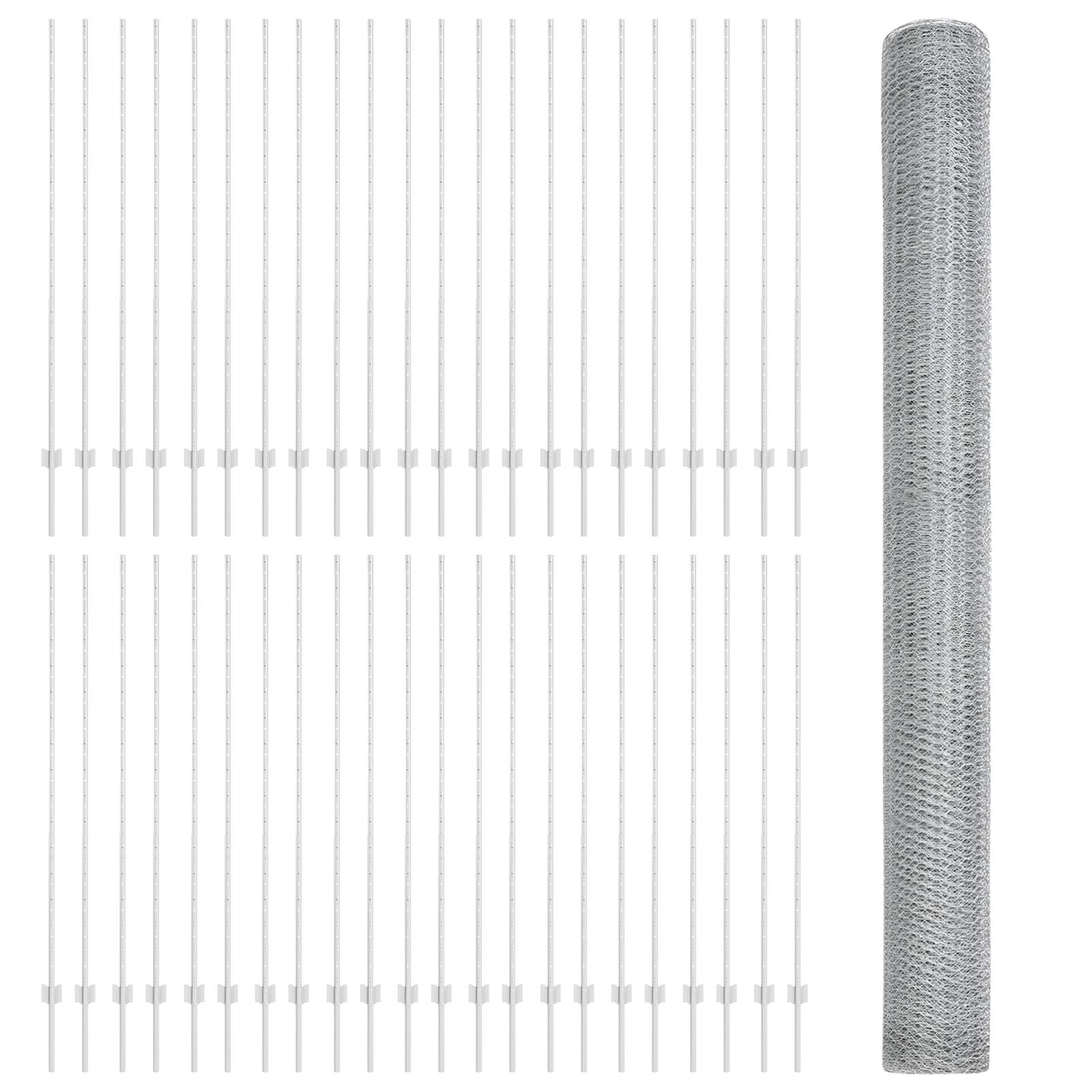 vidaXL Zaunpfosten 22 Stück U-Kanal 160 cm verzinkter Stahl