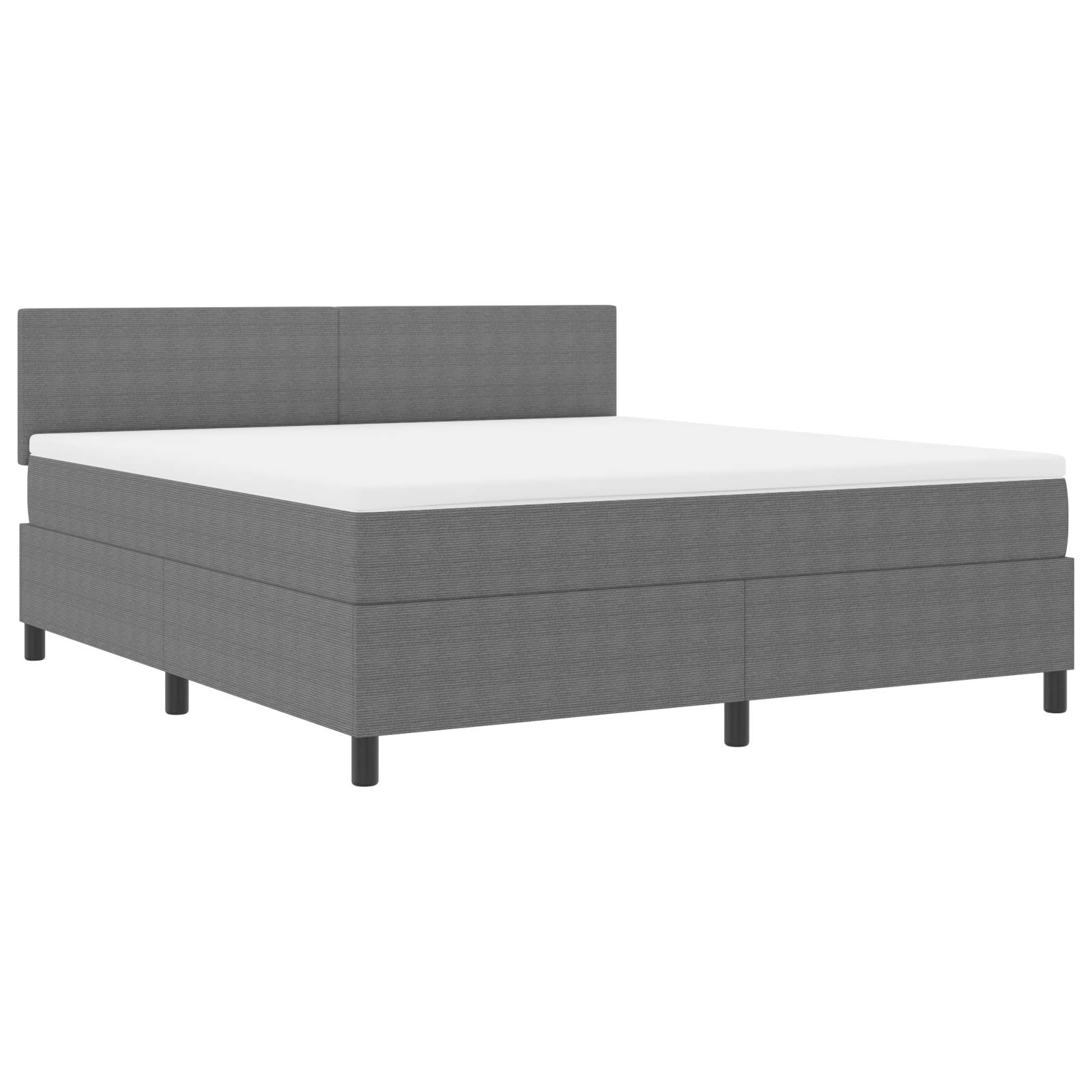 vidaXL Boxspringbett mit Matratze Hellgrau Super King Cord-Stoff