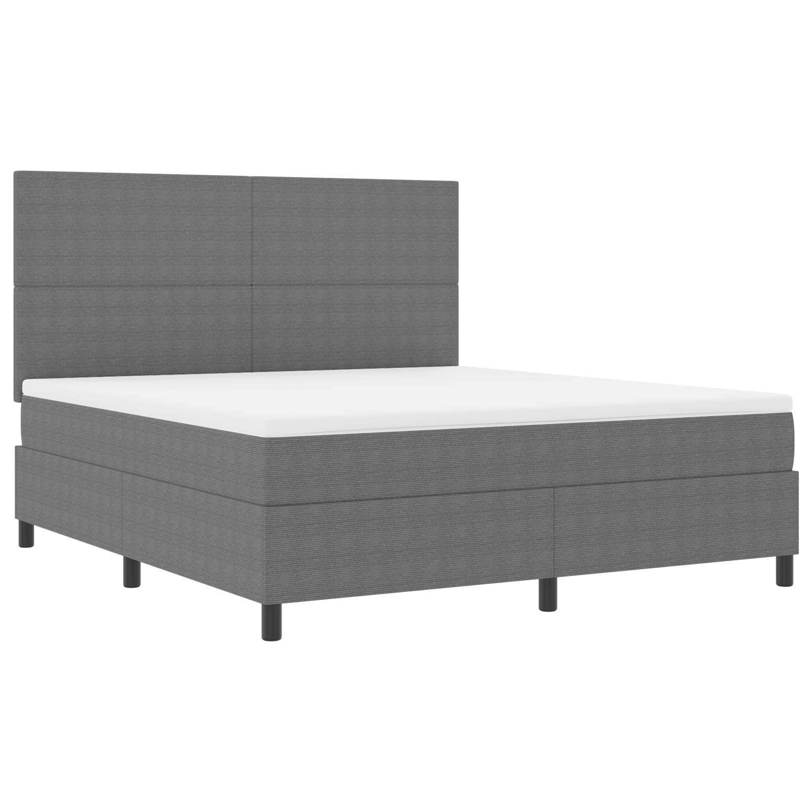vidaXL Boxspringbett mit Matratze Hellgrau Super King Kordstoff