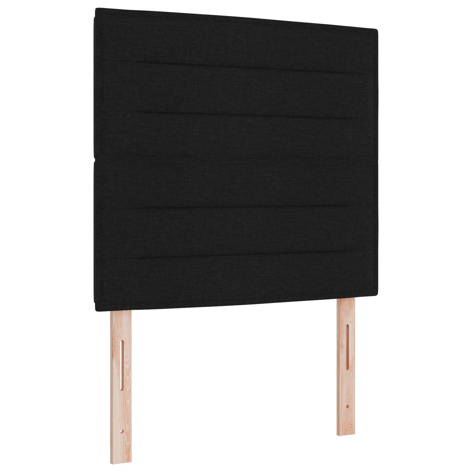 vidaXL Boxspringbett mit Matratze & LED Schwarz 80x200 cm Stoff