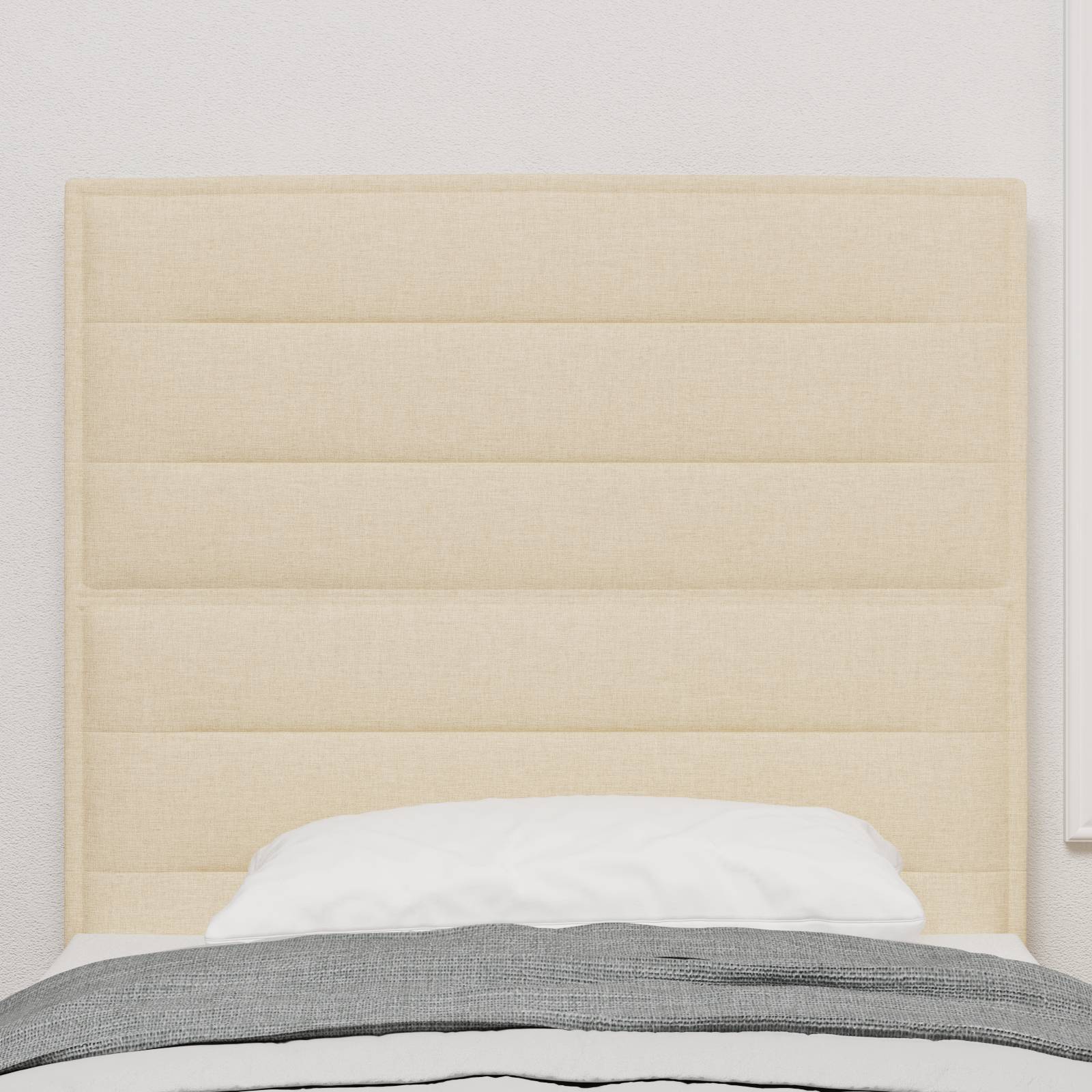 vidaXL LED Kopfteil Linien-Design Creme 100 cm Stoff