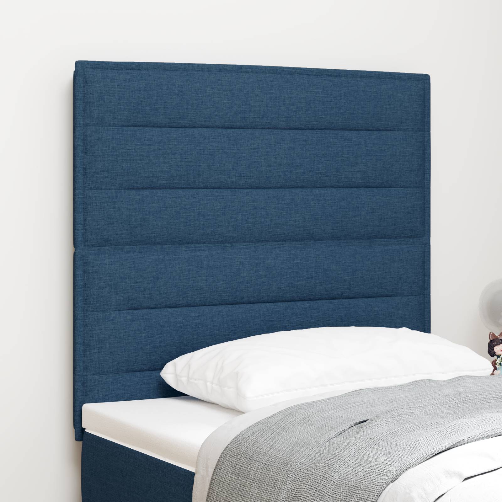 vidaXL Kopfteil Linien Design Blau 80 cm Stoff