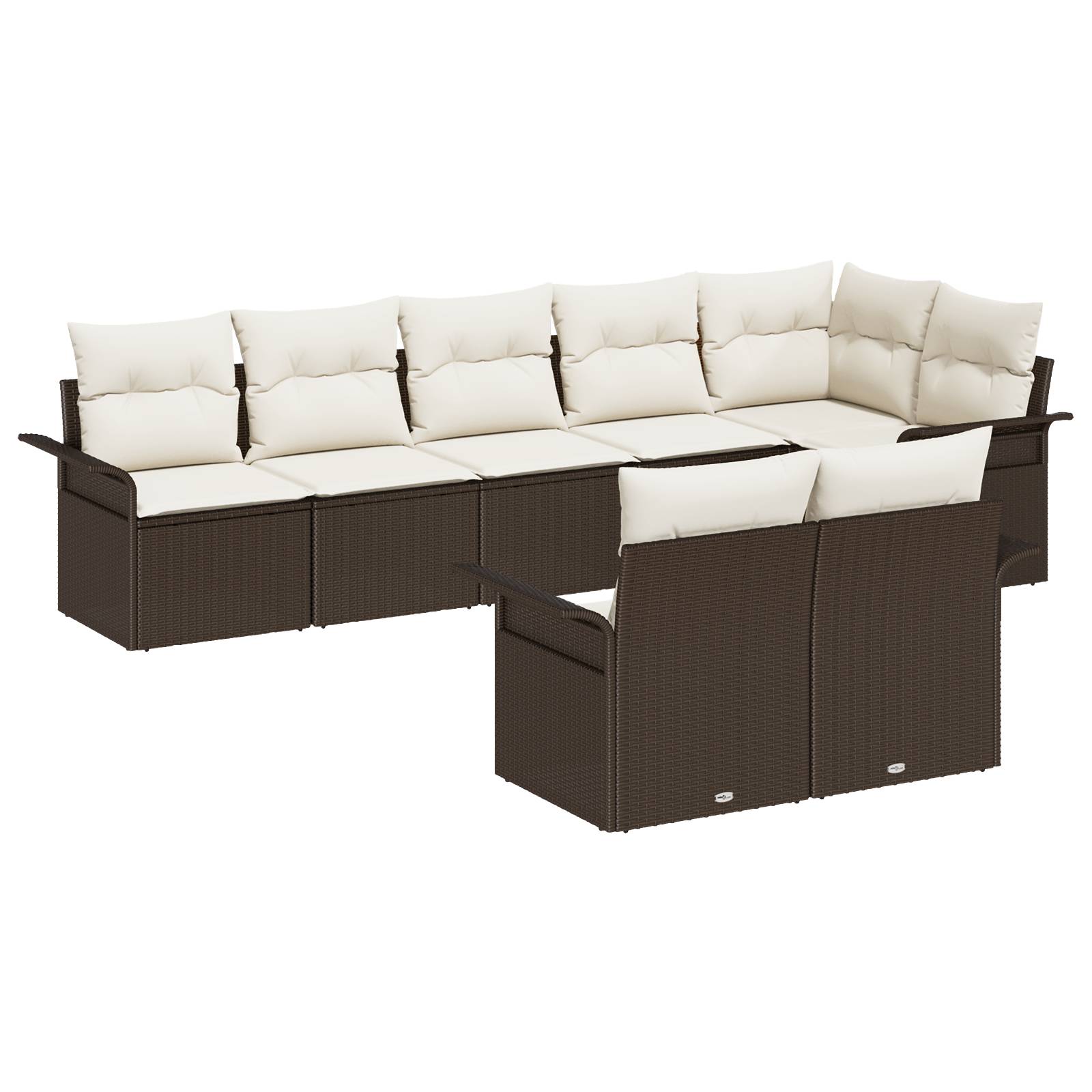 vidaXL 8-teiliges Garten Sofa Set mit Kissen Braun Poly Rattan