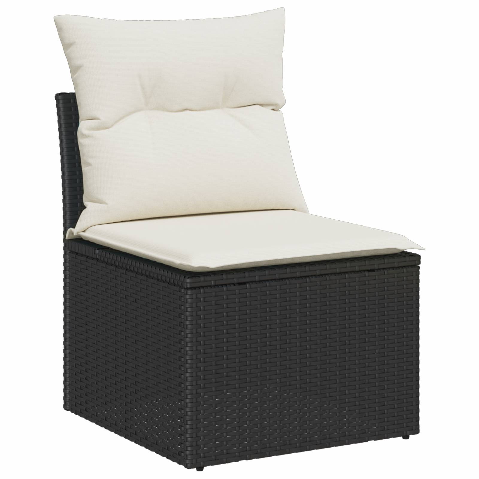 vidaXL 7-teiliges Garten Sofa Set mit Kissen in schwarzem Poly Rattan Akazie