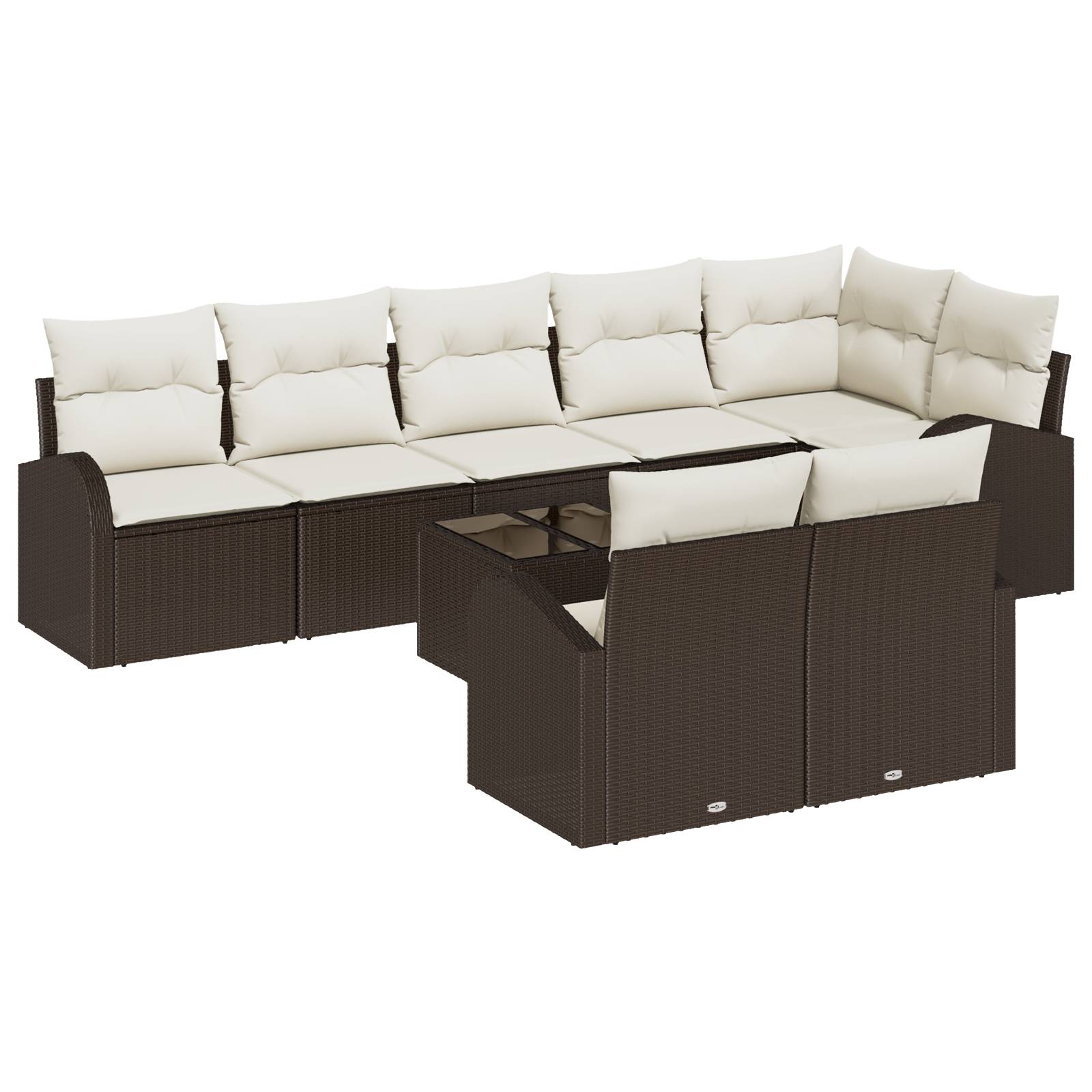 vidaXL 8-teiliges Garten Sofa Set mit Kissen Grau Poly Rattan