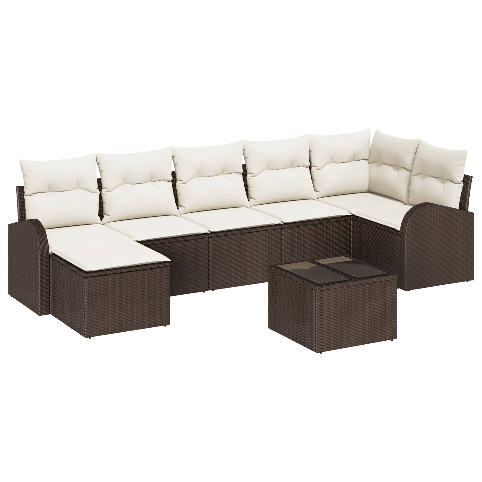 vidaXL 7-teiliges Garten Sofa Set mit Kissen Grau Poly Rattan