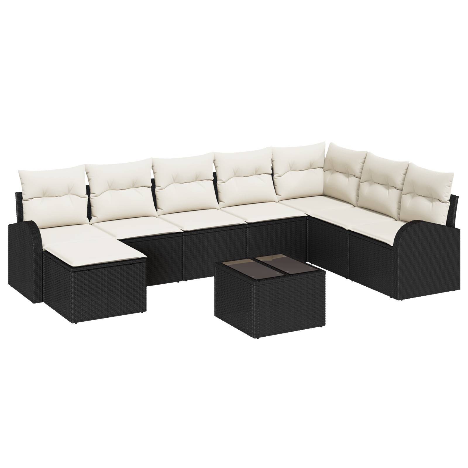 vidaXL 8-teiliges Garten Sofa Set mit Kissen Braun Poly Rattan