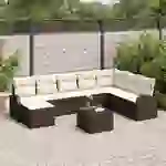 vidaXL 8-teiliges Garten-Sofa-Set mit Kissen Grau Poly-Rattan vidaXL 8-teiliges Garten-Sofa-Set mit Kissen Grau Poly-Rattan