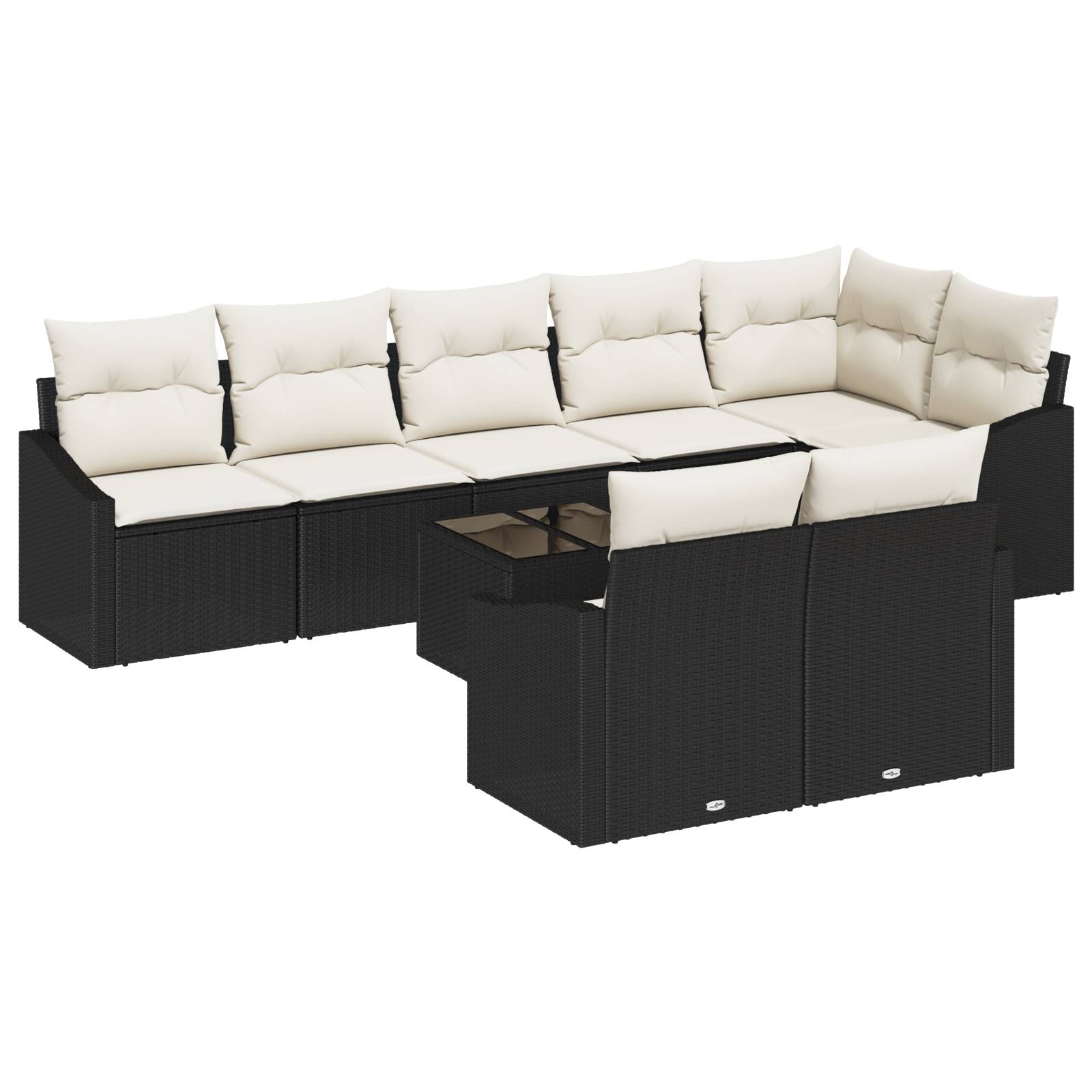 vidaXL 8-teiliges Gartensofa-Set mit Kissen Braun Poly Rattan