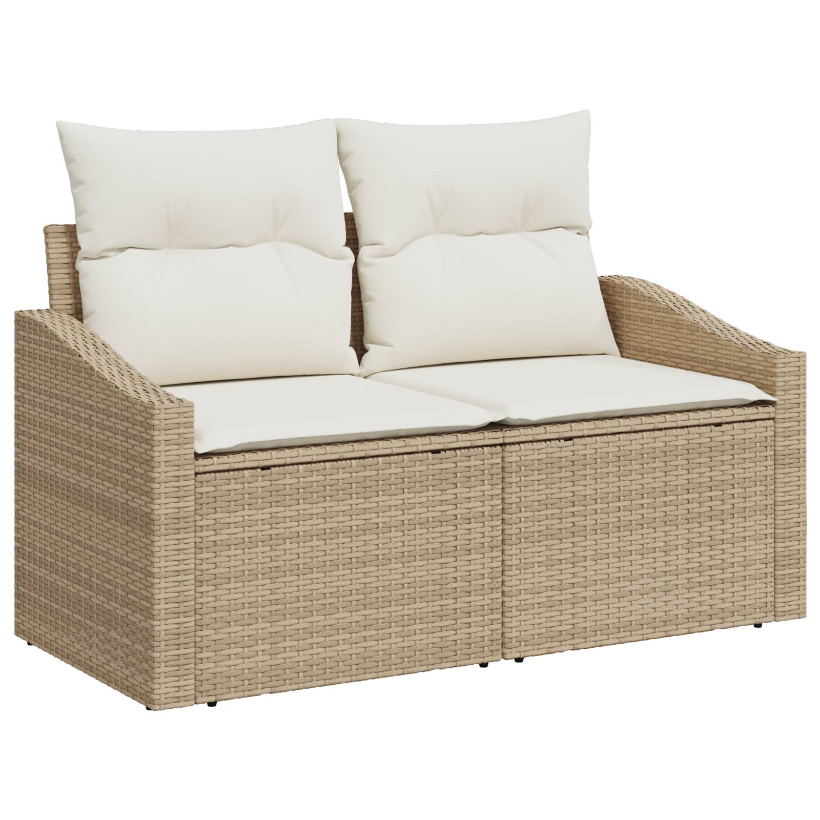 vidaXL 5-tlg. Garten-Sofagarnitur mit Kissen Beige Poly Rattan