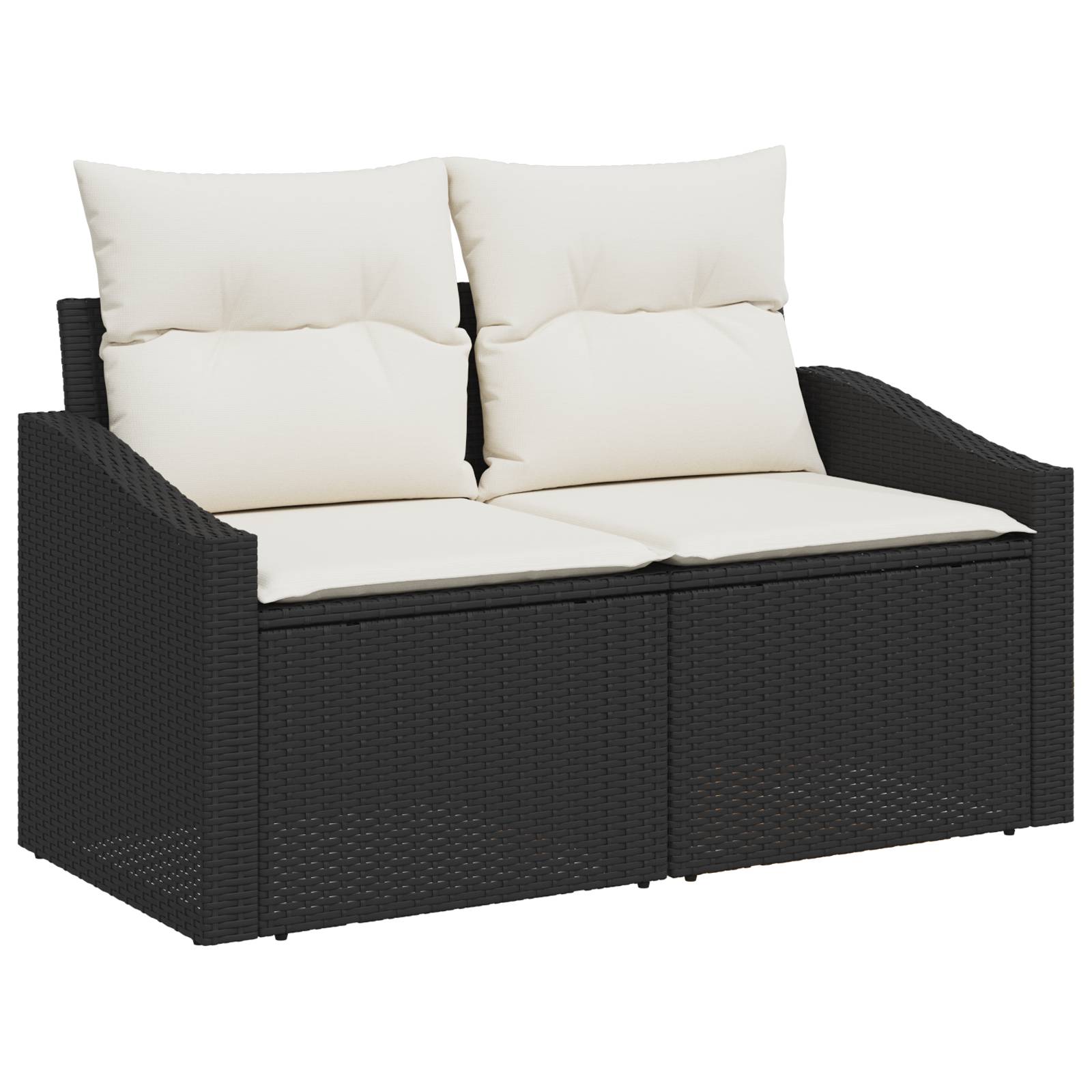 vidaXL 4-tlg. Garten-Sofagarnitur mit Kissen Schwarz Poly Rattan