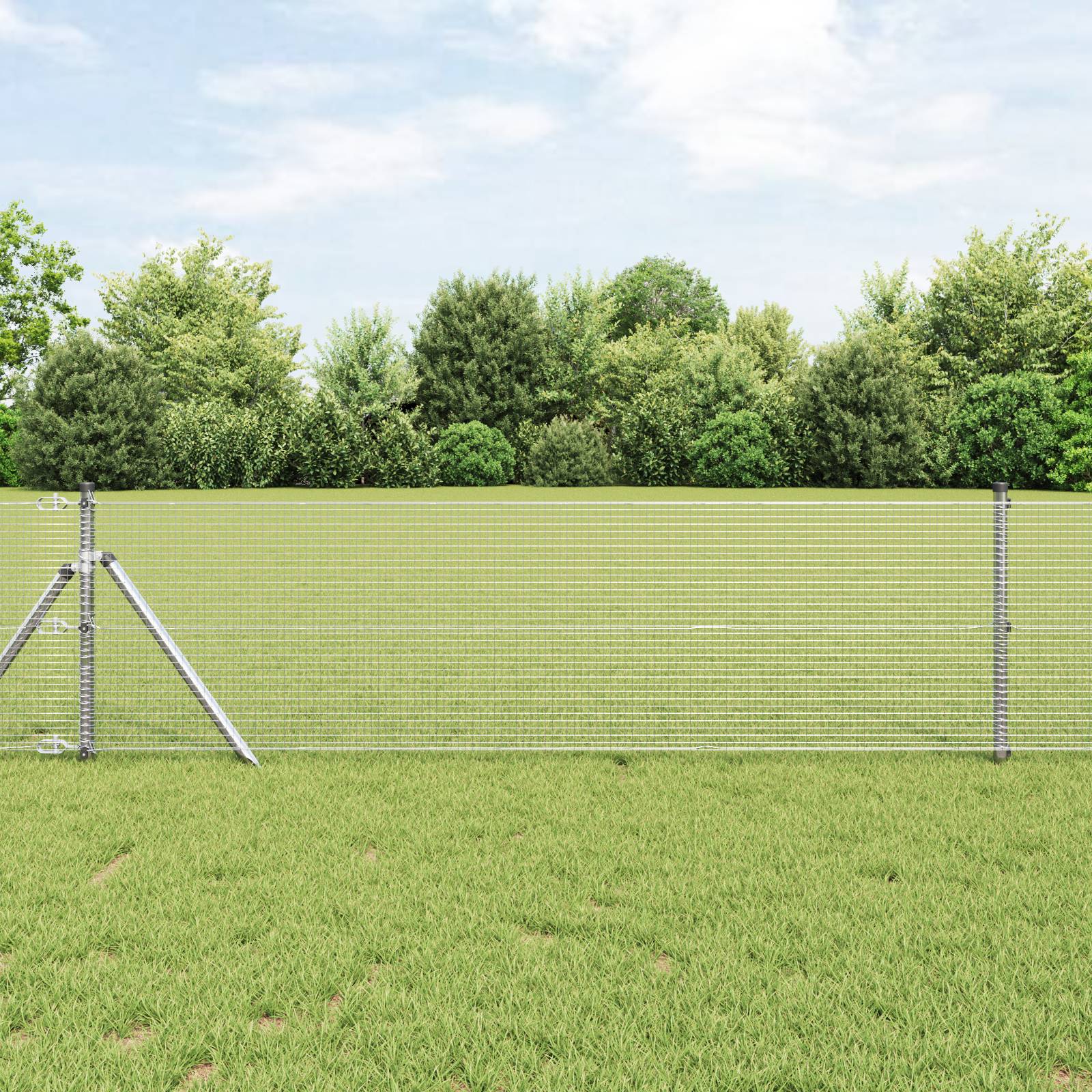vidaXL Geschweißter Drahtzaun 0.6x50 m Verzinkter Stahl