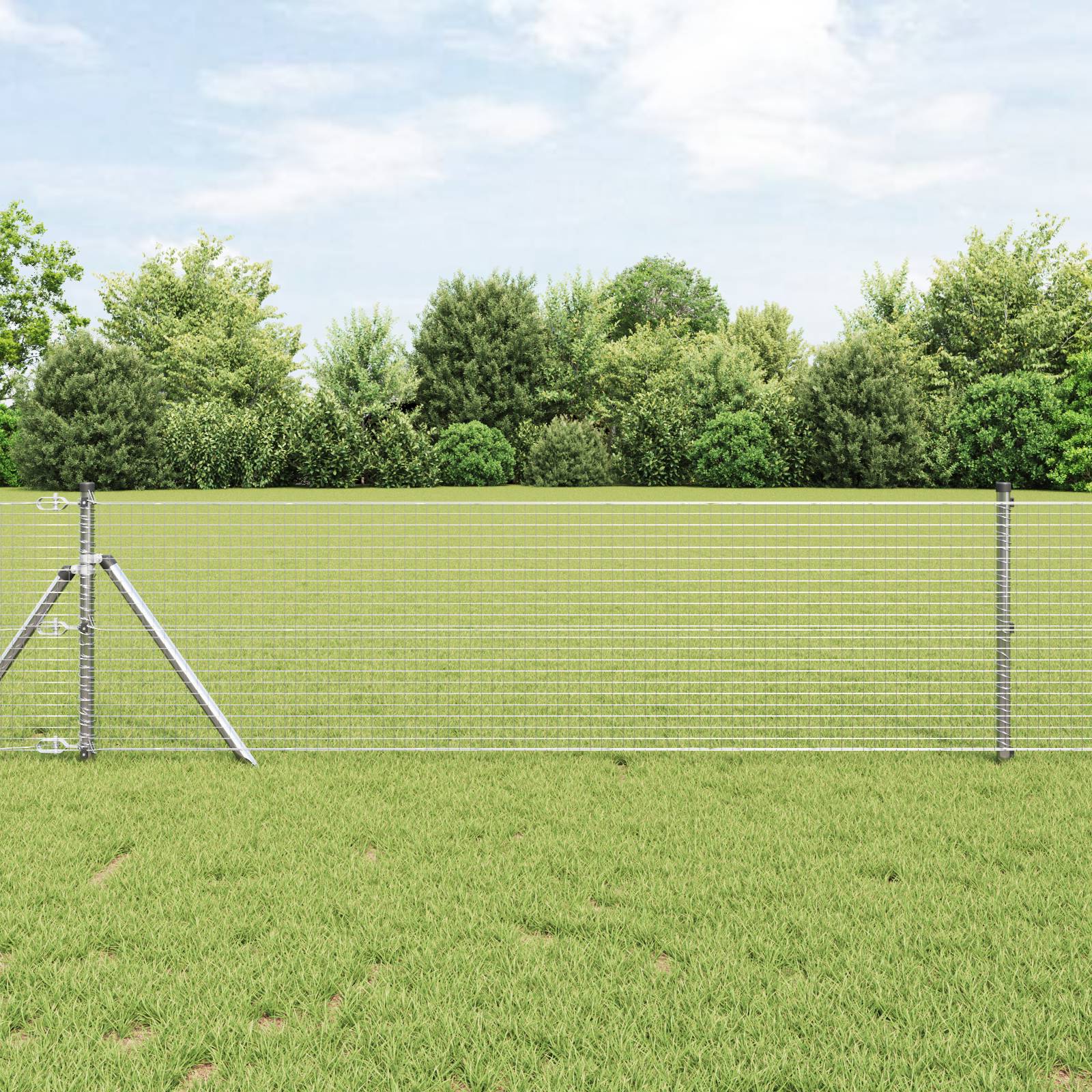 vidaXL Geschweißter Drahtzaun 0.8x25m Galvanisierter Stahl