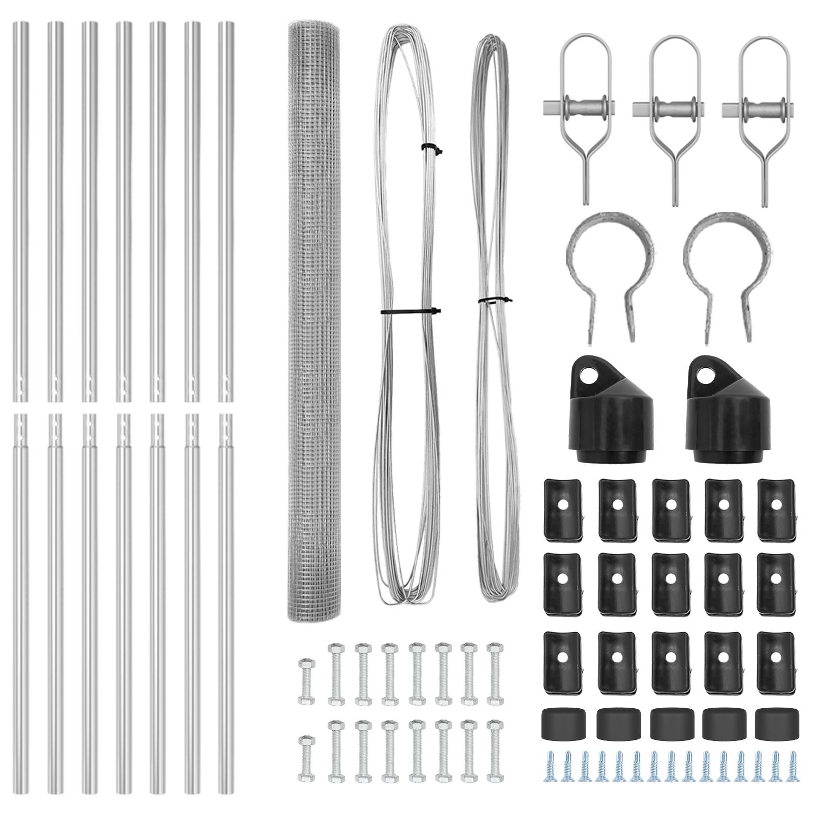 vidaXL Geschweißter Drahtzaun mit 7 Pfosten 1,5 x 10 m Verzinkter Stahl