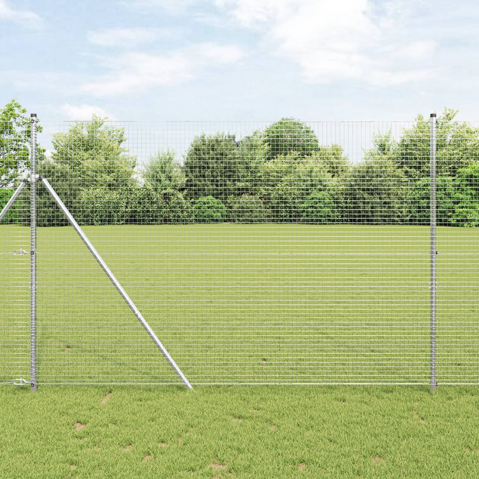 vidaXL Geschweißter Drahtzaun 1.5x50 m verzinkter Stahl
