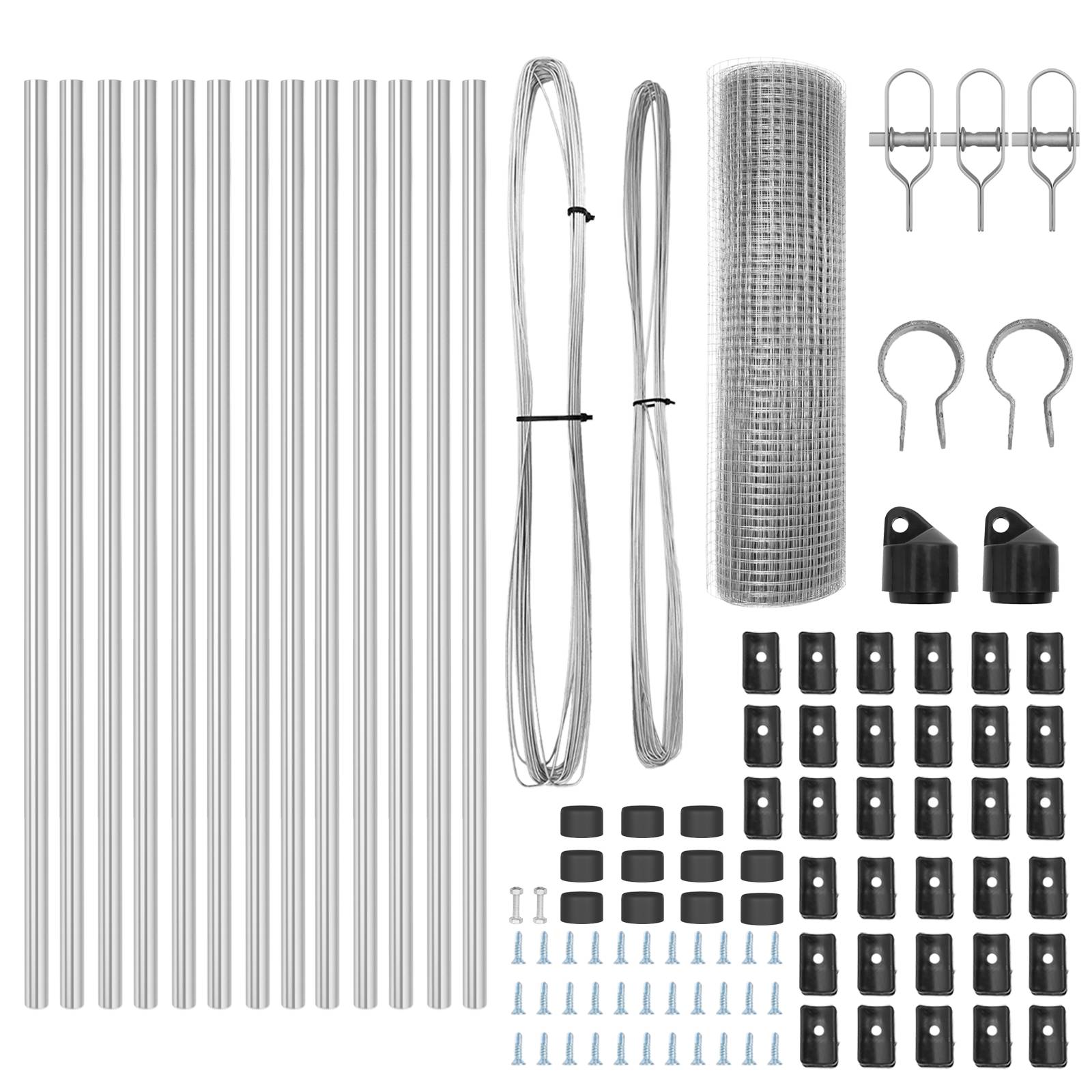 vidaXL Zaunpfosten Set 2er Set Feuerverzinkter Stahl 25 x 0,5 m