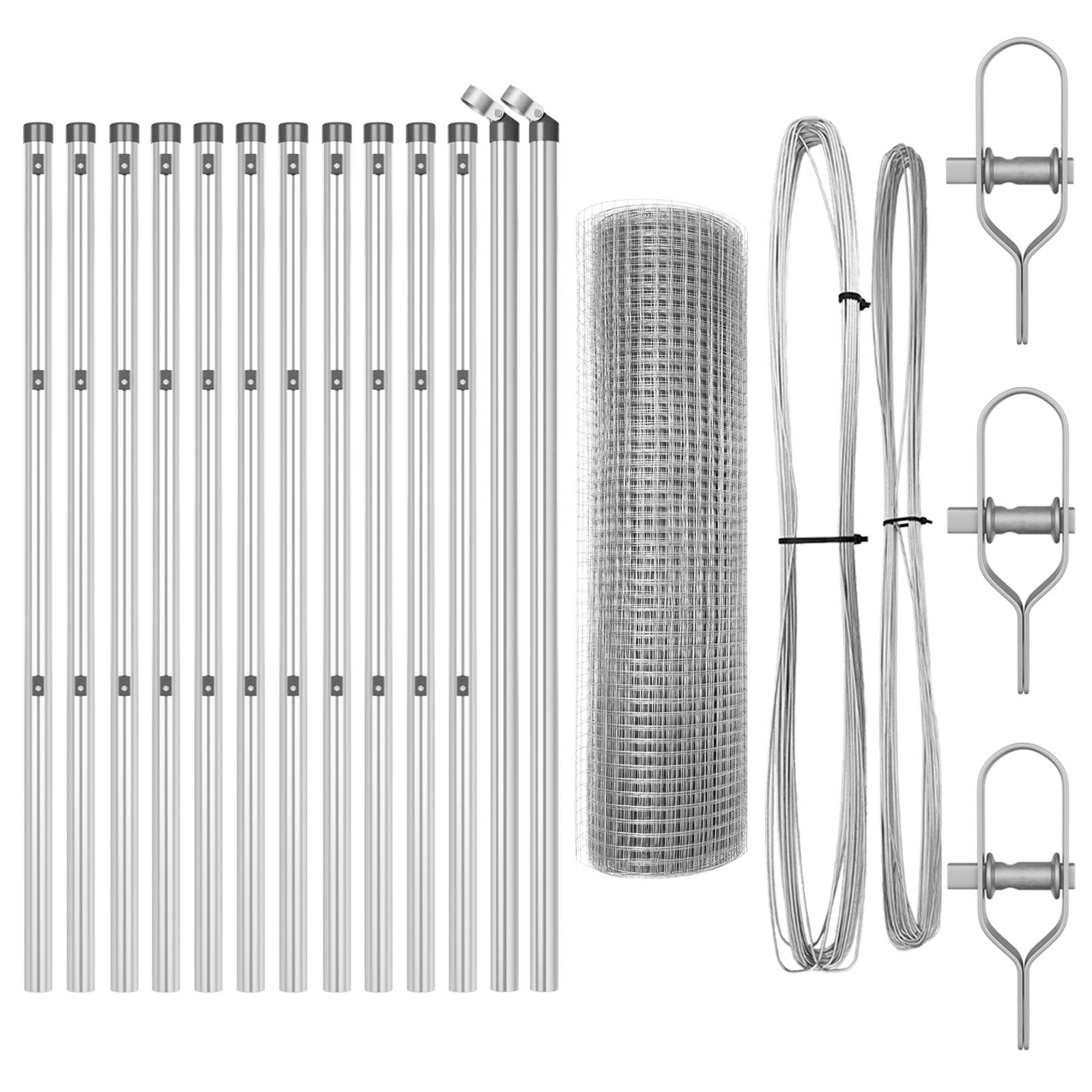 vidaXL Zaunpfosten-Set 2 Stück Verzinkter Stahl 25 x 0.5 m Langlebig