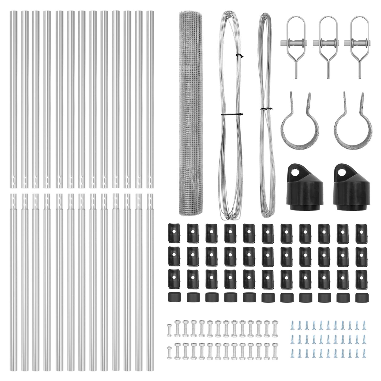 vidaXL 25 m Zaunpfosten Set Set mit 2 Feuerverzinkter Stahl